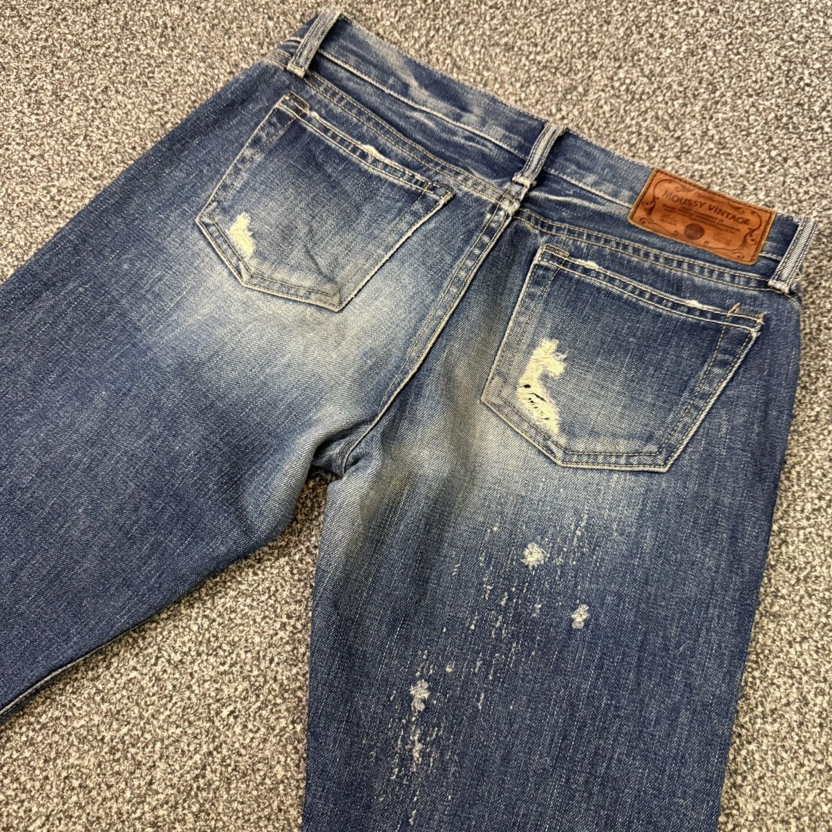 Beauty Beast 🔥🇯🇵 Vintage Japanese Selvedge Moussy Distressed Flared Denim Size 30" / US 8 / IT 44 - 7 Thumbnail