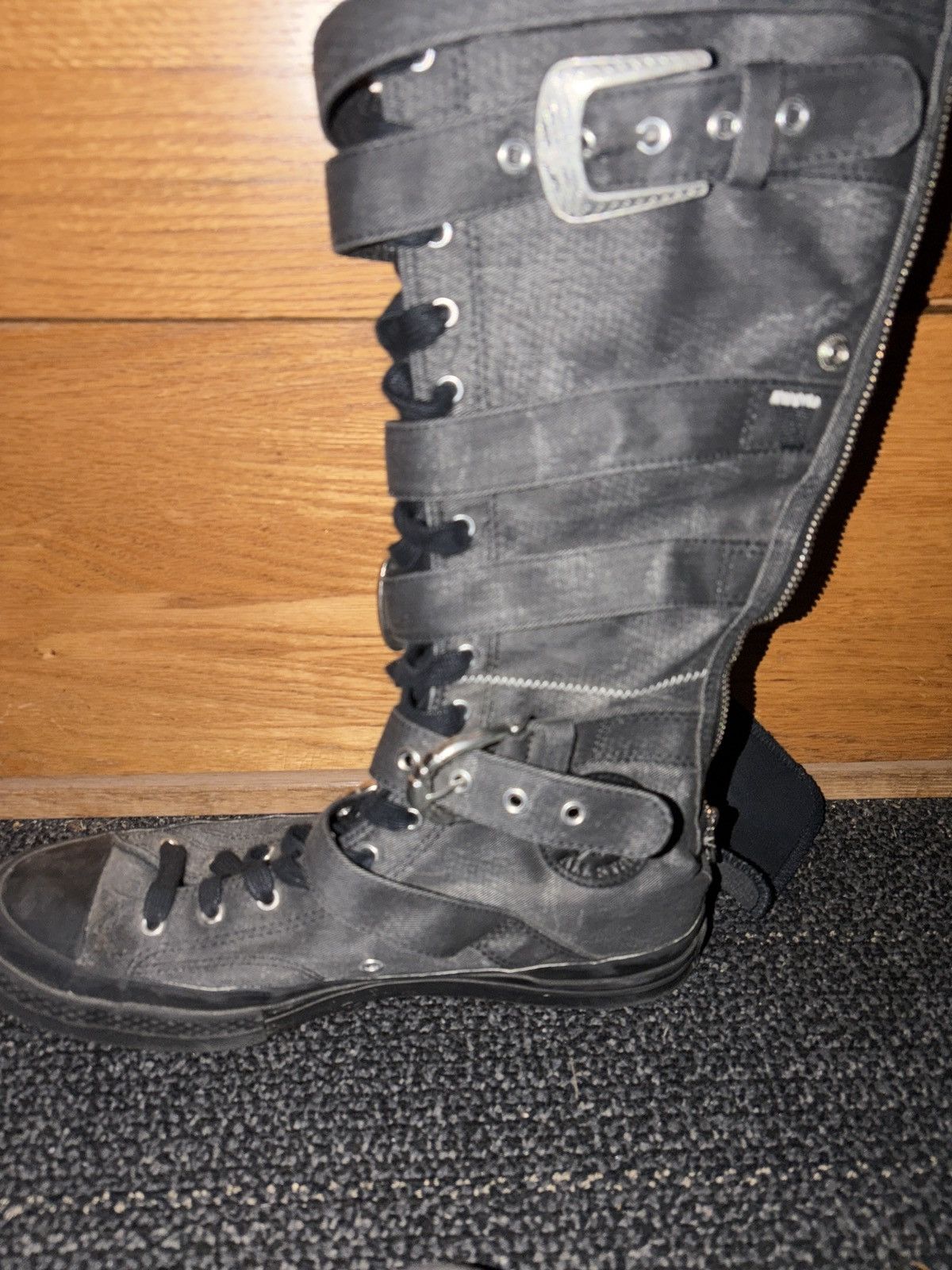 Converse Converse X martine Ali Black Canvas Knee High Boots chuck70 Size US 9.5 / EU 42-43 - 5 Thumbnail