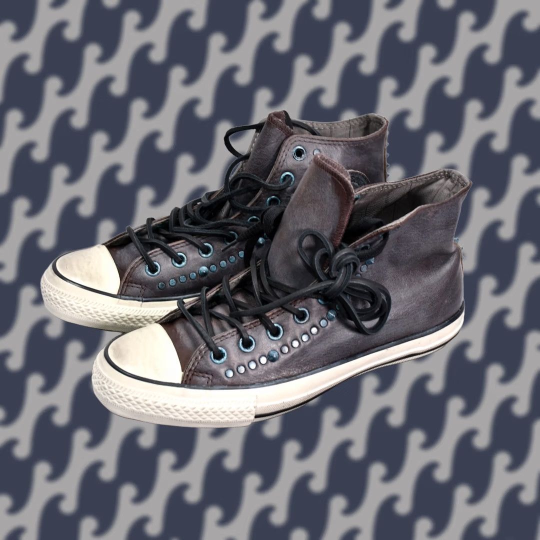 John Varvatos Converse by John Varvatos All Star Chuck Taylor Brown Leather Studded Men's 42.5 Shoes Casual Leather Studded Brown 42.5 US 9 Mens Shoes Size US 9 / EU 42 - 1 Thumbnail