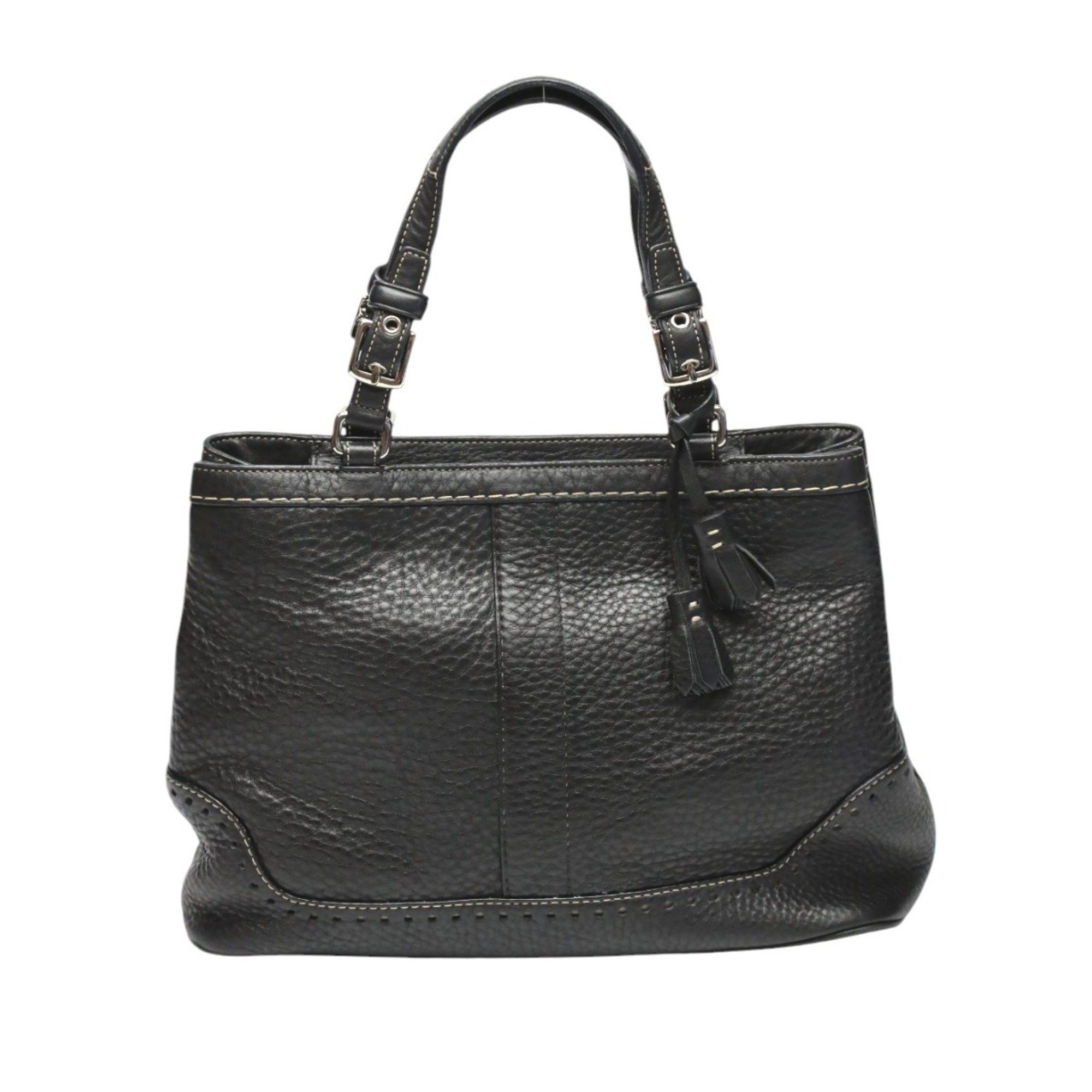 Coach COACH Hamptons Leather 5055 Handbag Black Size ONE SIZE - 1 Thumbnail
