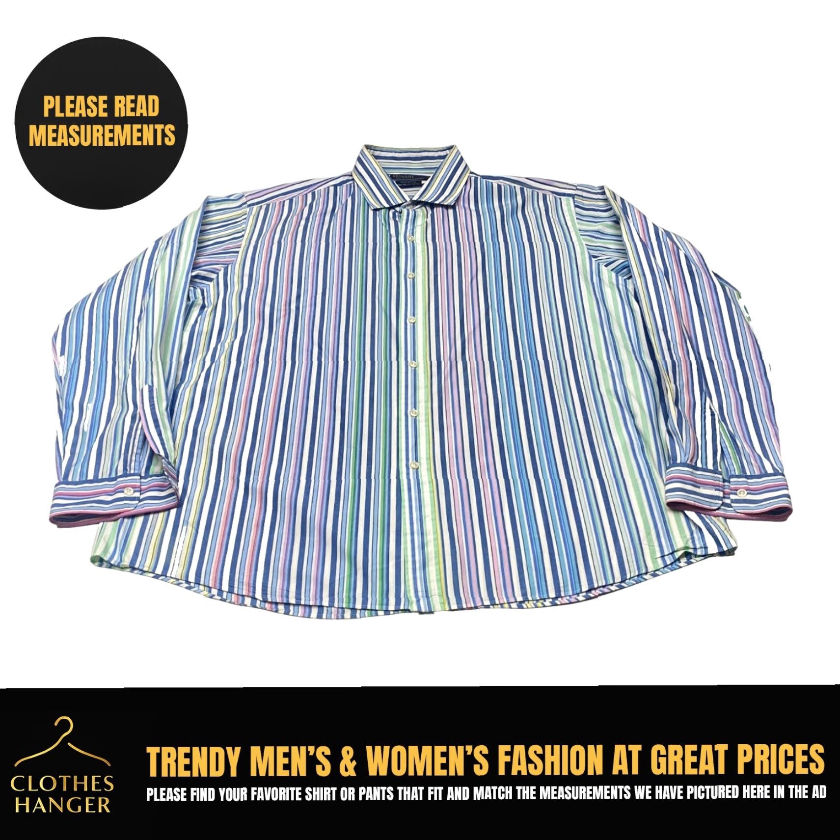 Polo Ralph Lauren Polo Ralph Lauren Westerton Shirt Men's 2XL Striped Long Sleeve Button Up 7884 Size US XXL / EU 58 / 5 - 2 Thumbnail