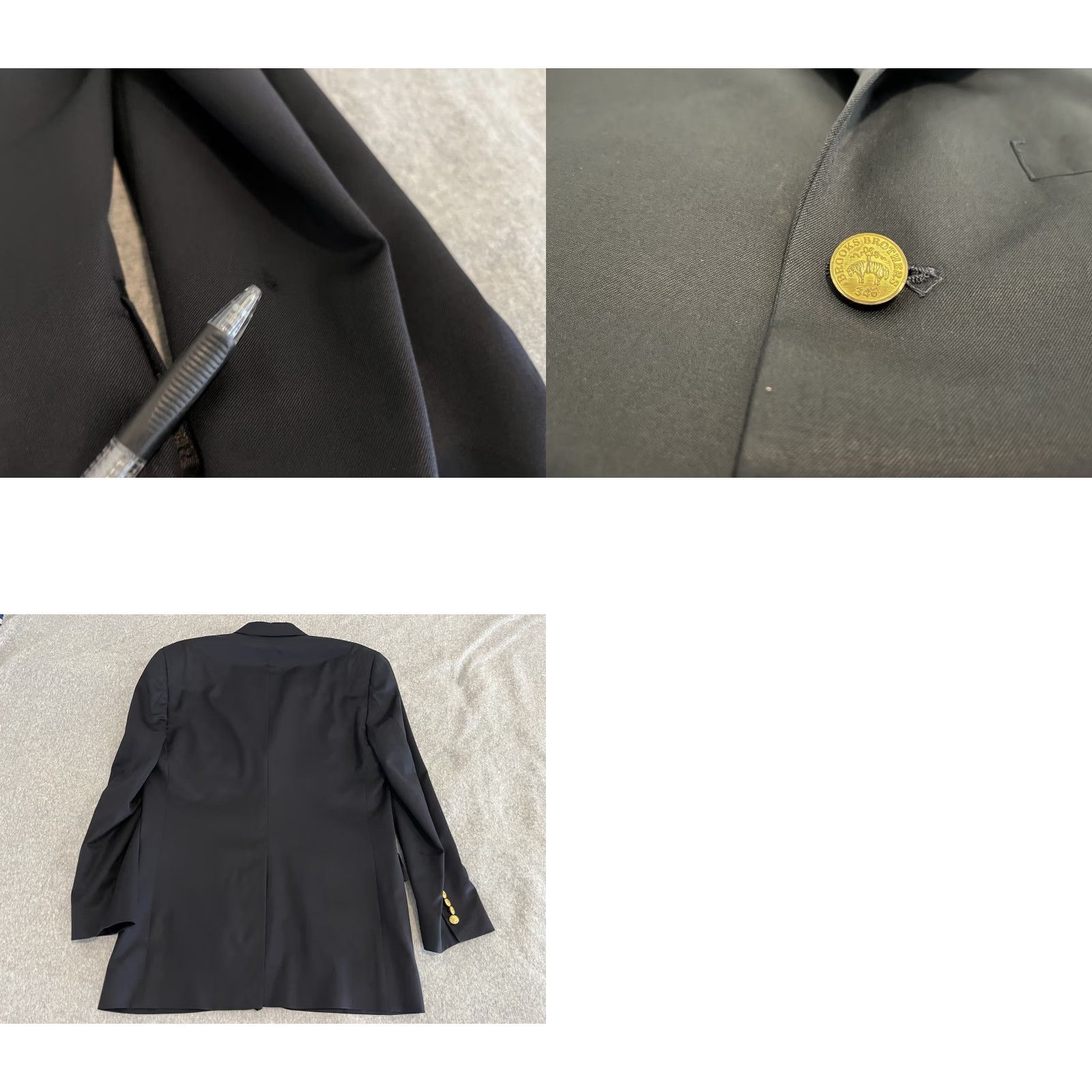 Brooks Brothers Brooks Brothers Blazer Jacket 3 Button Wool Black 38R Mens Coat Sport Coat Size 38R - 8 Thumbnail