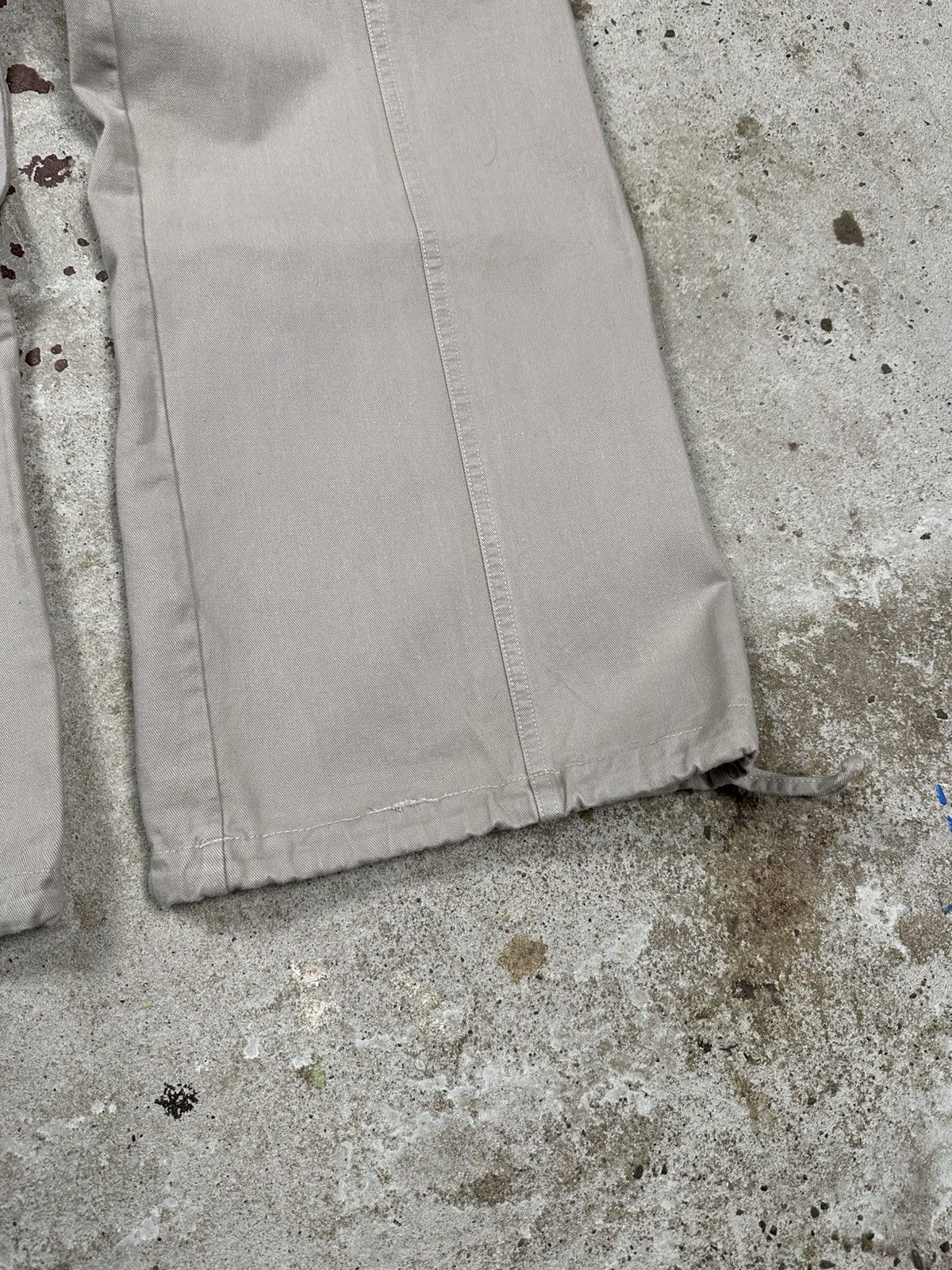 If Six Was Nine Vintage Y2K Baggy Cargo Embroidery Flowers Beige Pants Flare Size US 30 / EU 46 - 3 Thumbnail