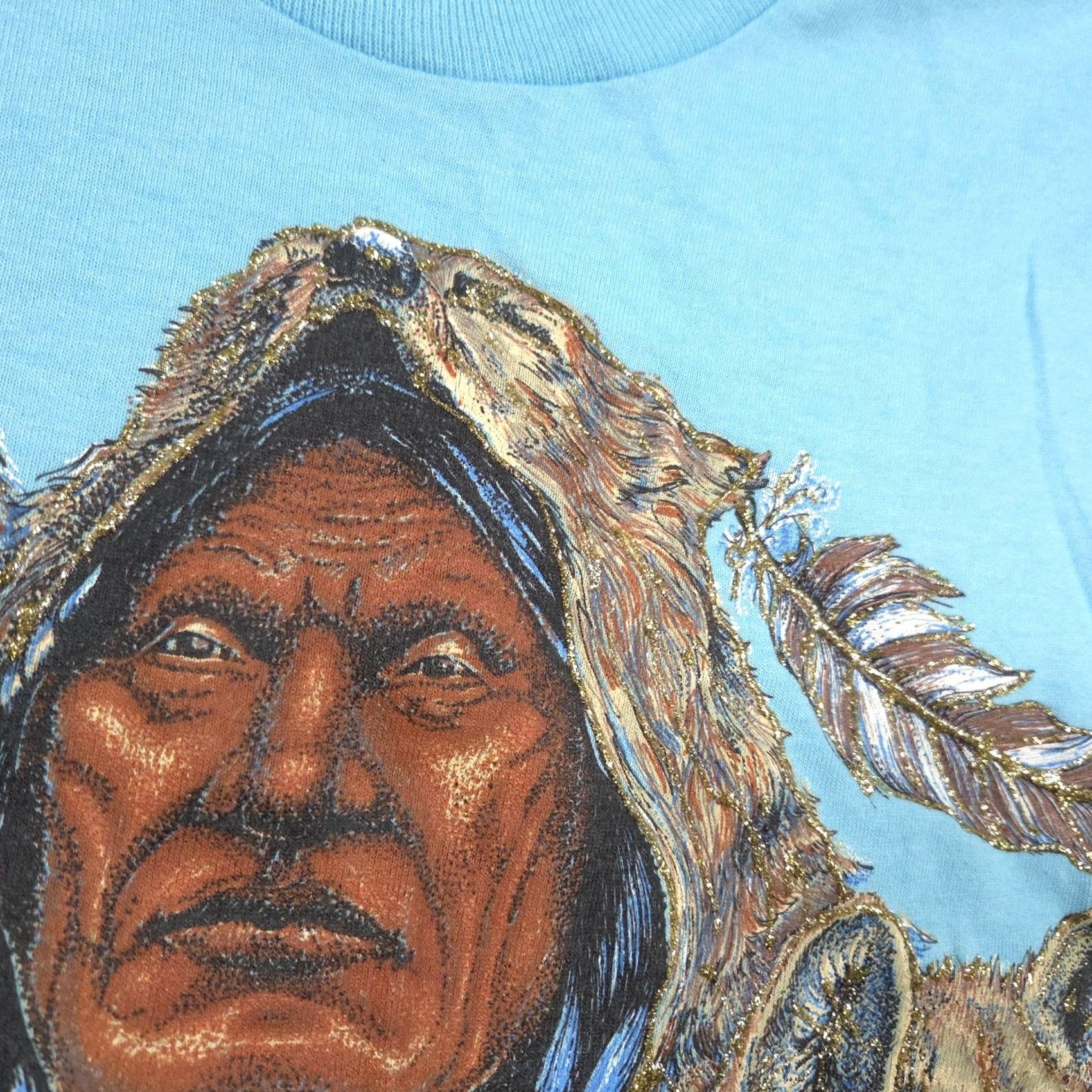 Vintage VINTAGE Screen Stars Best Shirt Mens L Blue Spirit Brothers Wolf Tee 90s Size US L / EU 52-54 / 3 - 5 Thumbnail