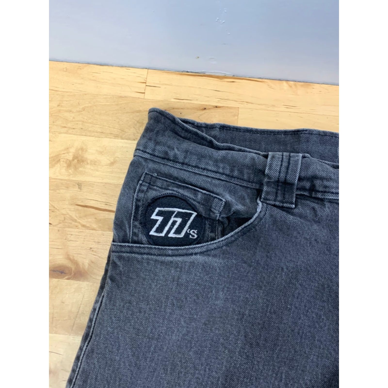 Denime 77 Denim Jeans Men M Black Faded Skate Baggy Loose Grunge 12857 Size US 31 - 3 Thumbnail