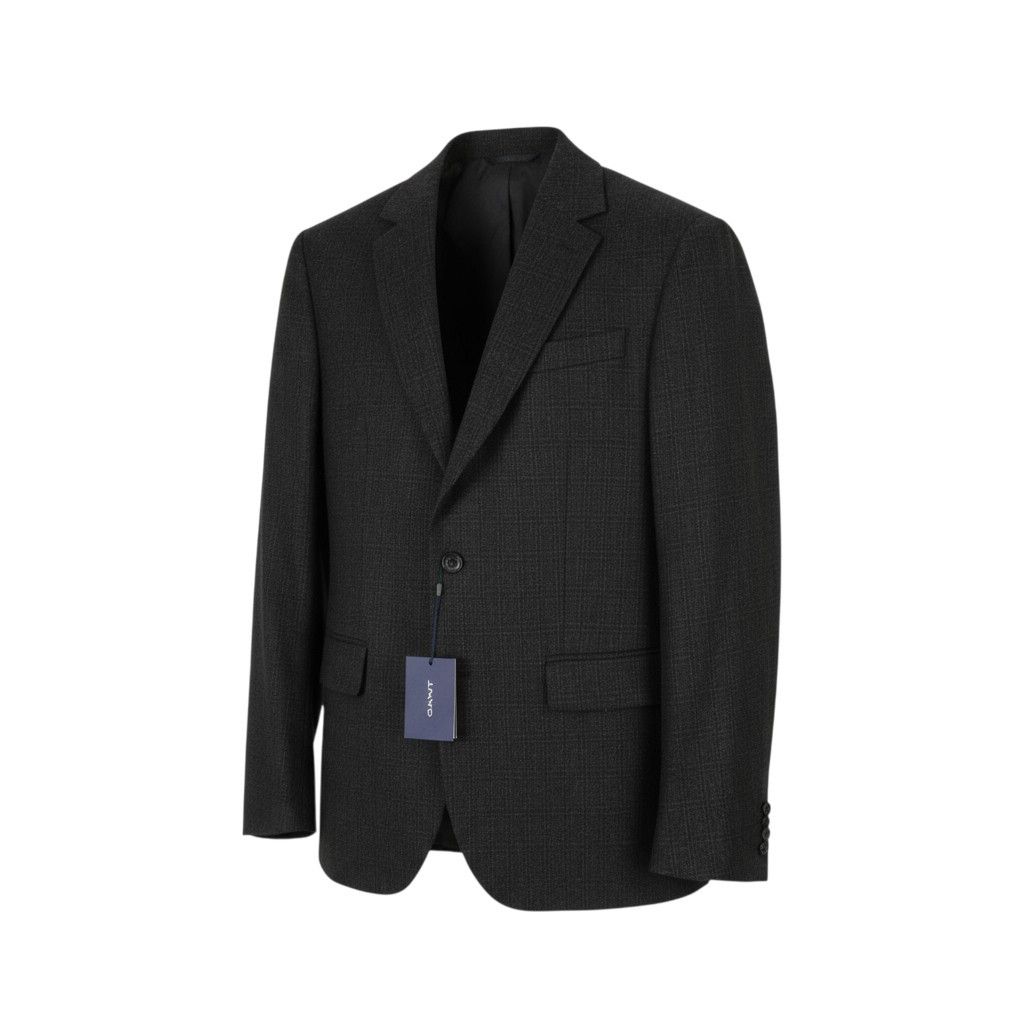 Gant FLANNEL CHECK EU54 Charcoal Wool Blend Blazer 87329 Size 44R - 1 Thumbnail