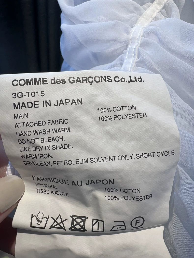 Comme des Garcons Comme Des Garcons White Chiffon Patchwork Short Sleeve T-s Size XS / US 0-2 / IT 36-38 - 5 Thumbnail
