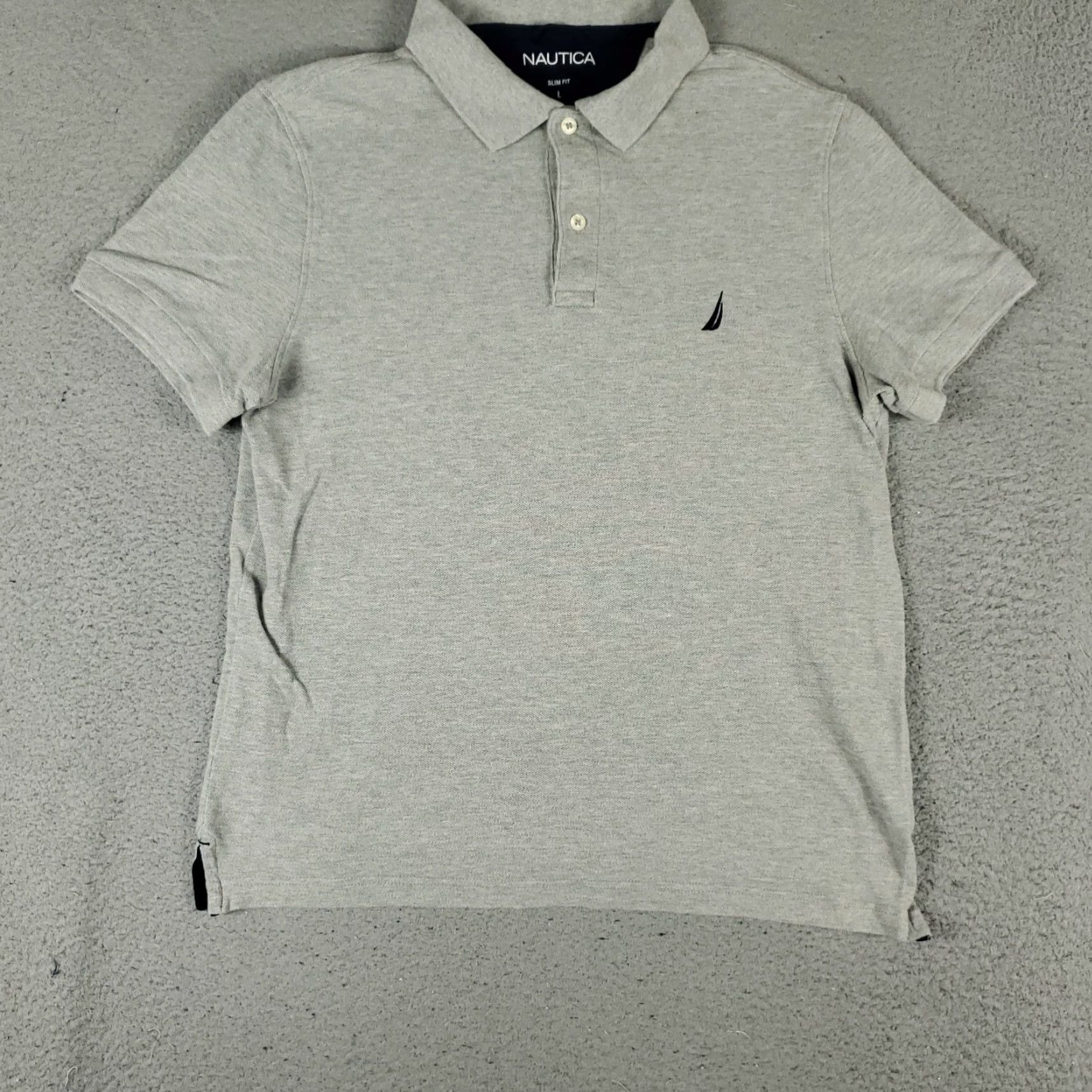 Nautica Nautica Polo Shirt Mens Large Gray Cotton Blend Short Sleeve Button-Front Casual Classic Polo Mens L Gray 90s? (avoid questionable) Size US L / EU 52-54 / 3 - 2 Thumbnail