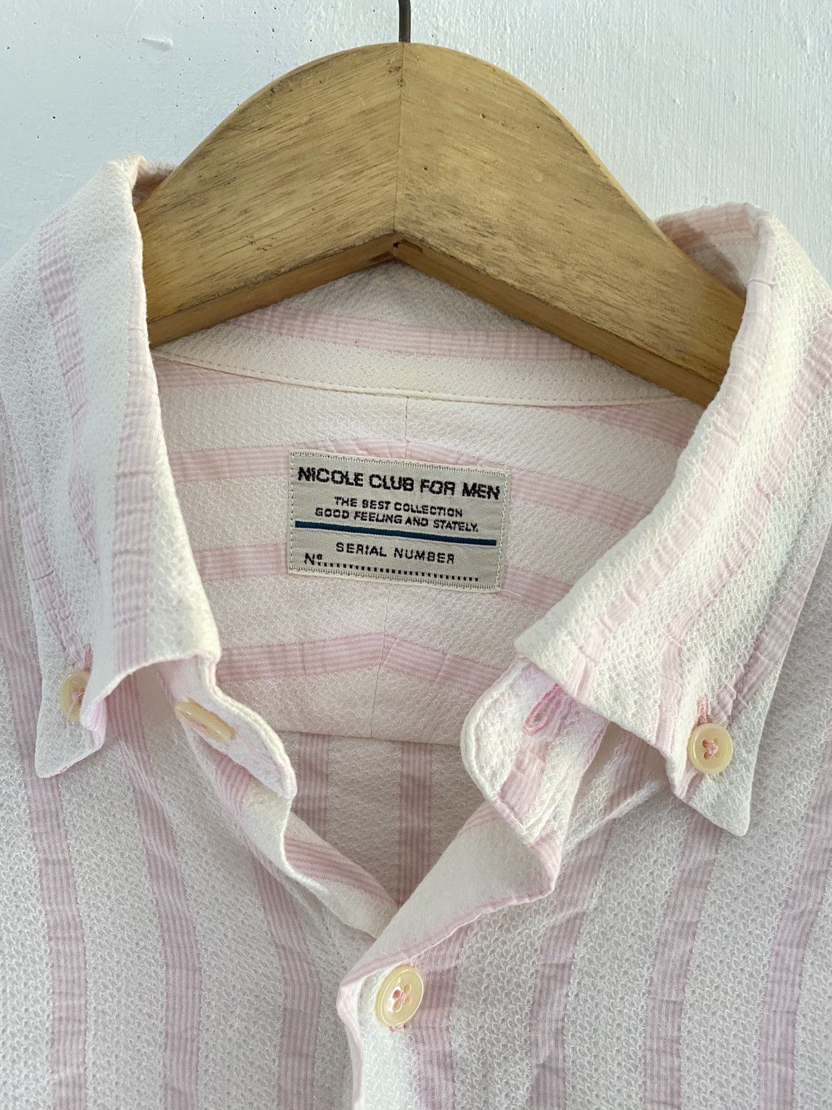 20471120 × Japanese Brand × Nicole Club Nicole club for men assymmetric striped button shirts Size US M / EU 48-50 / 2 - 6 Thumbnail