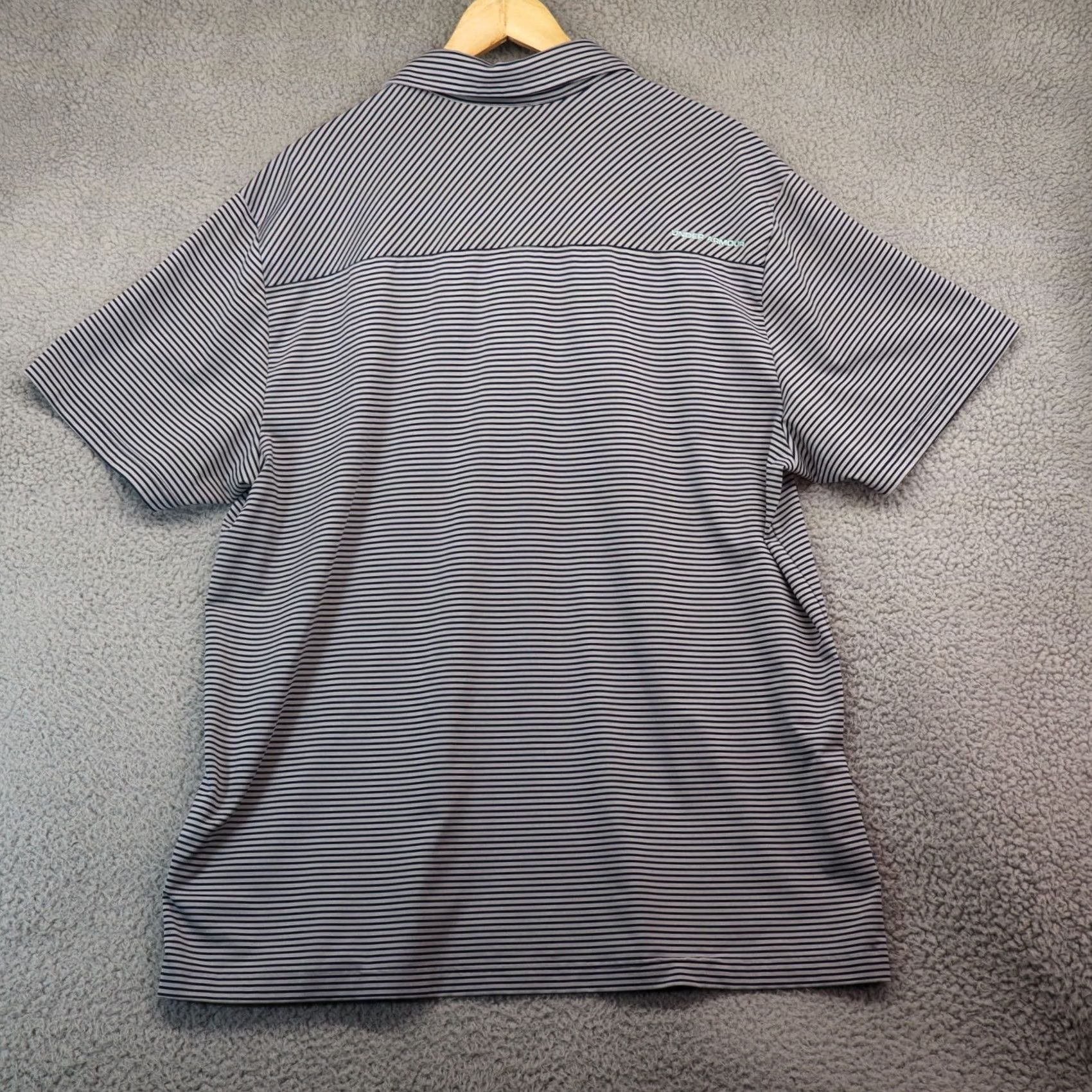 Under Armour Under Armour Mens 2XL Polo Shirt Gray Striped Short Sleeve Collared Button Logo Activewear Golf Shirts Mens Size US XXL / EU 58 / 5 - 8 Thumbnail