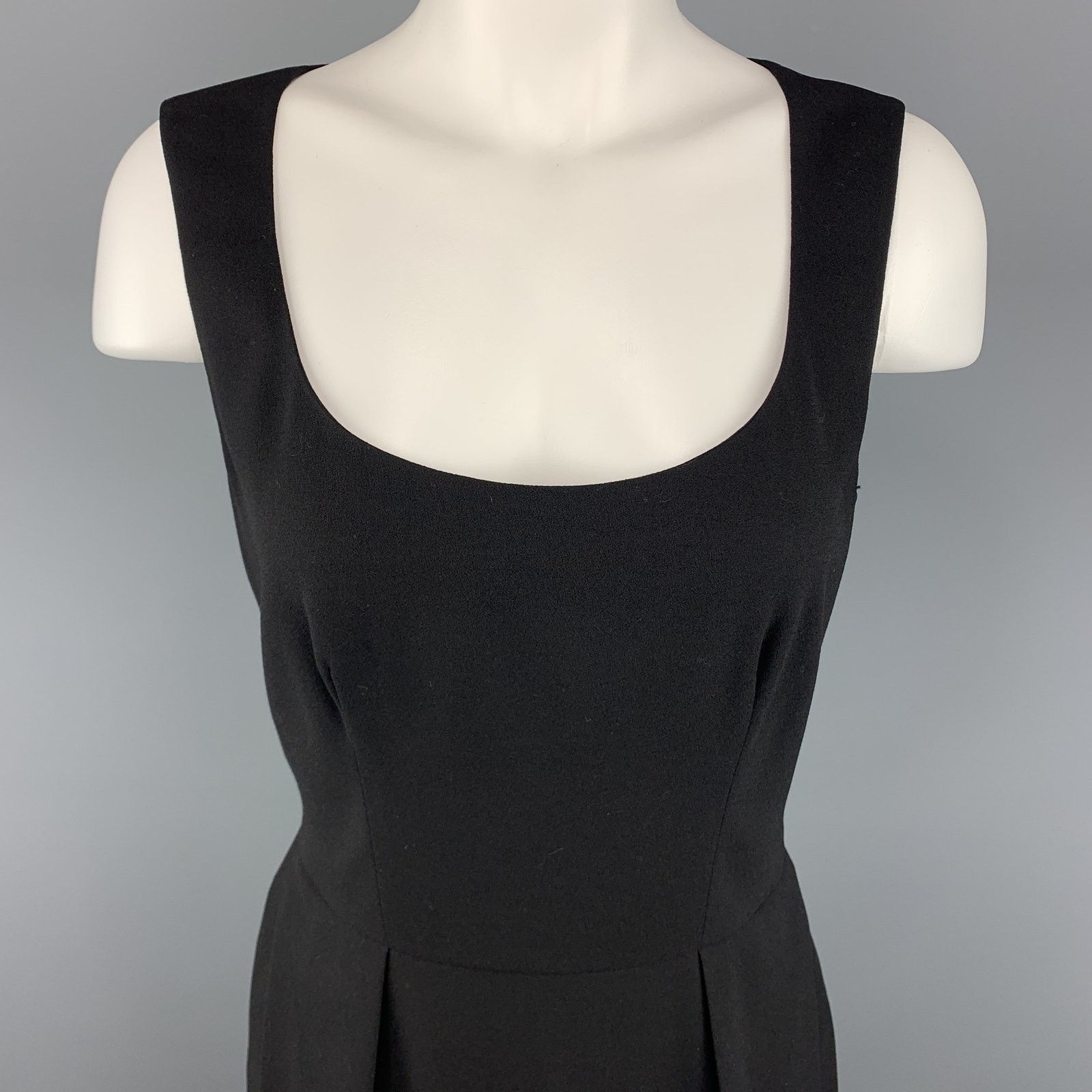 Yves Saint Laurent YVES SAINT LAURENT Size 6 Black Wool / Elastane Shift Dress Size M / US 6-8 / IT 42-44 - 2 Thumbnail