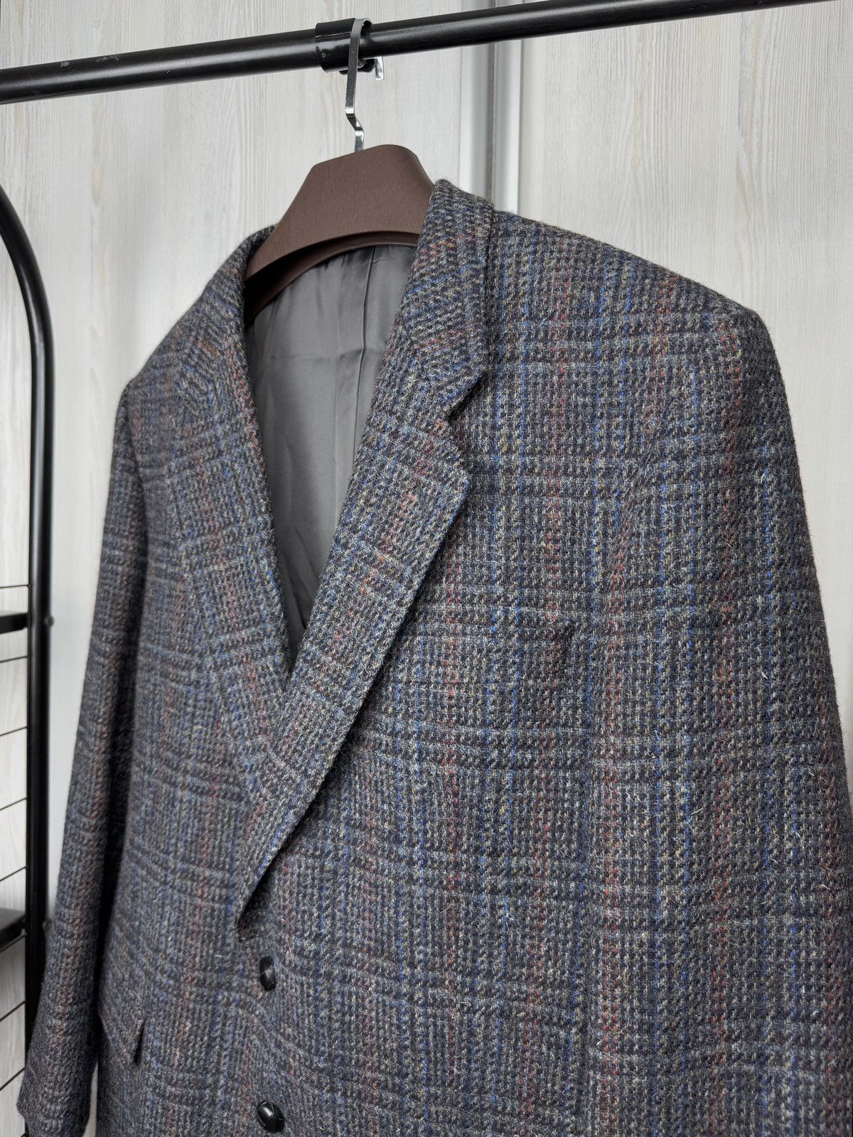 Harris Tweed Harris Tweed Walbusch Vintage Grey Check Plaid Wool Blazer Size 44R - 4 Thumbnail