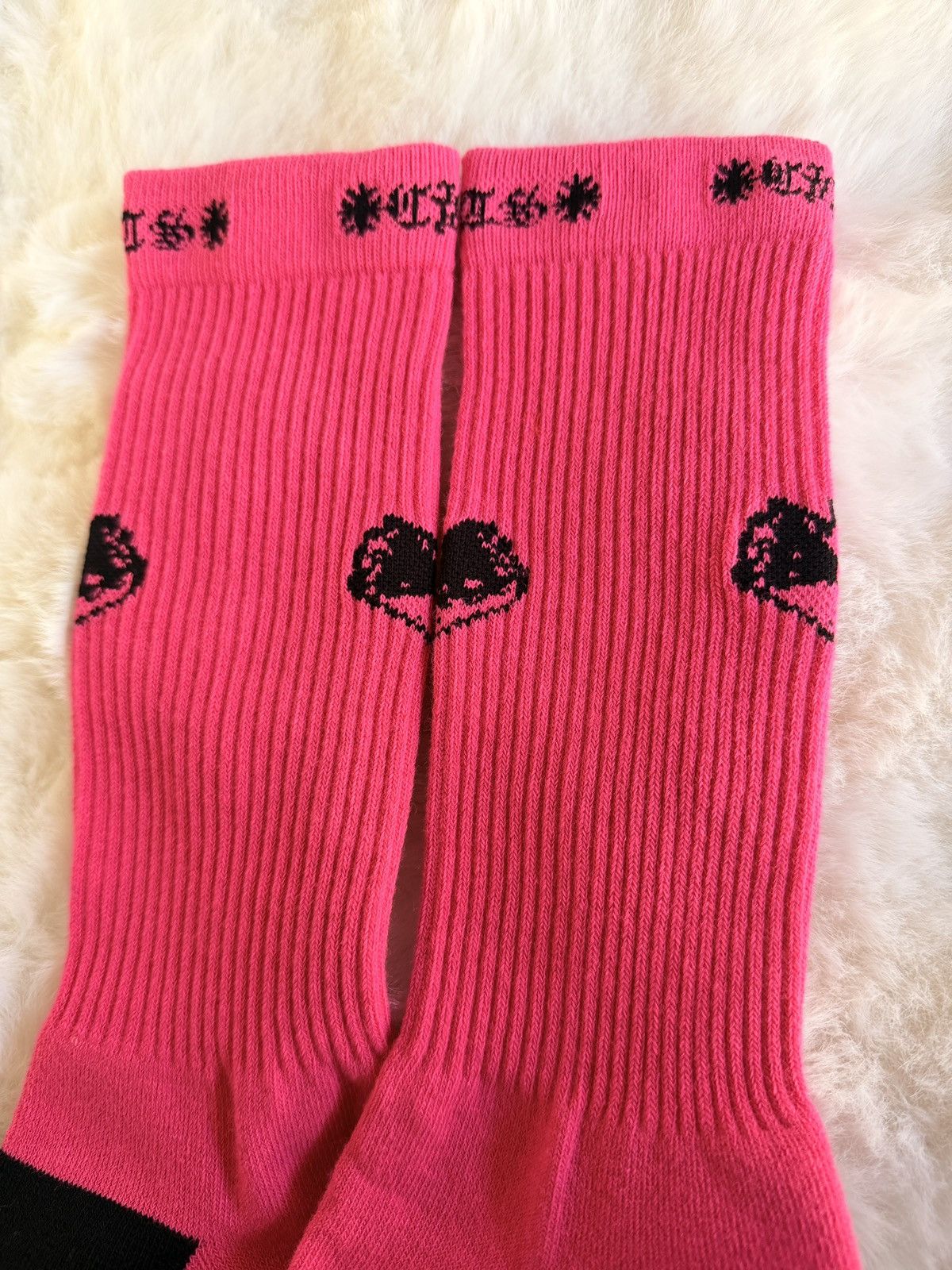 Chrome Hearts Chrome Hearts FOTI Neon Pink Socks Rare Gothic Streetwear Size ONE SIZE - 3 Thumbnail