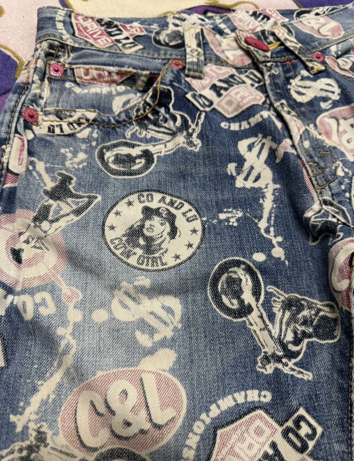 Japanese Brand CO&LU Rare Design Denim Pants Size 29" - 5 Thumbnail