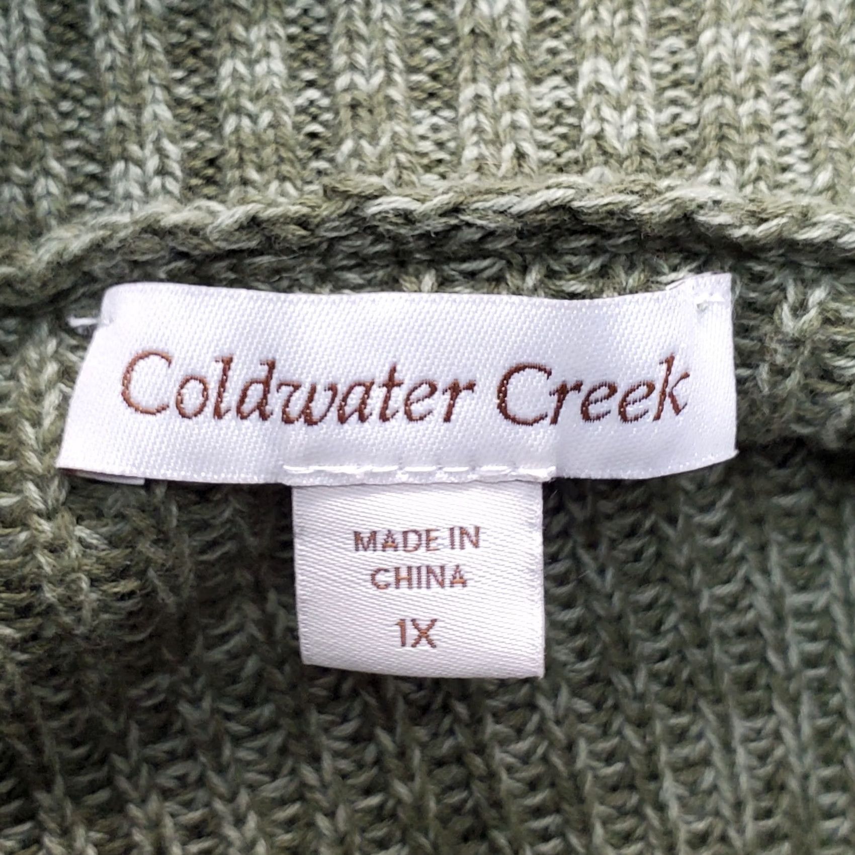 Coldwater Creek Coldwater Creek Sweater Womens 1X Green Tight Chunky Knit Long Sleeve Turtleneck Size XL / US 12-14 / IT 48-50 - 5 Thumbnail