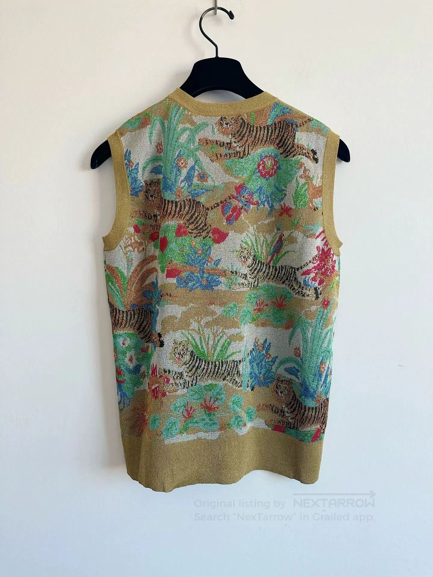 Gucci Gucci Jungle Tiger Gold Thread Knit Vest. Size S / US 4 / IT 40 - 2 Thumbnail