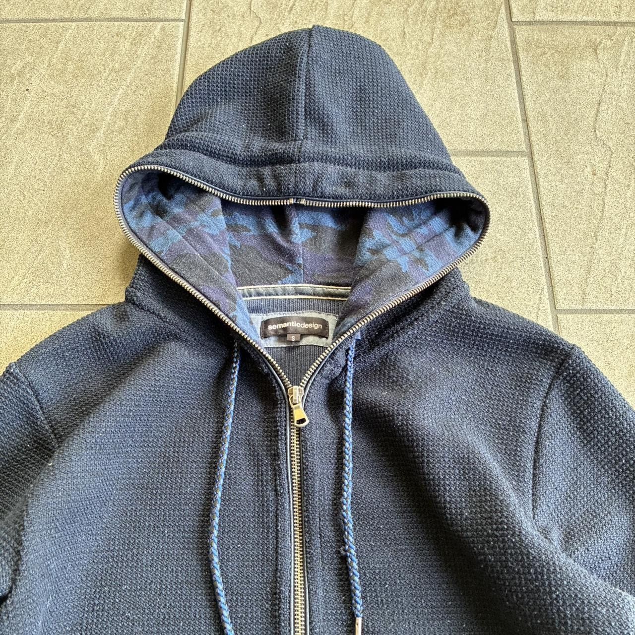 Japanese Brand Semantic Design blue camo lined full zip hoodie Size US S / EU 44-46 / 1 - 5 Thumbnail
