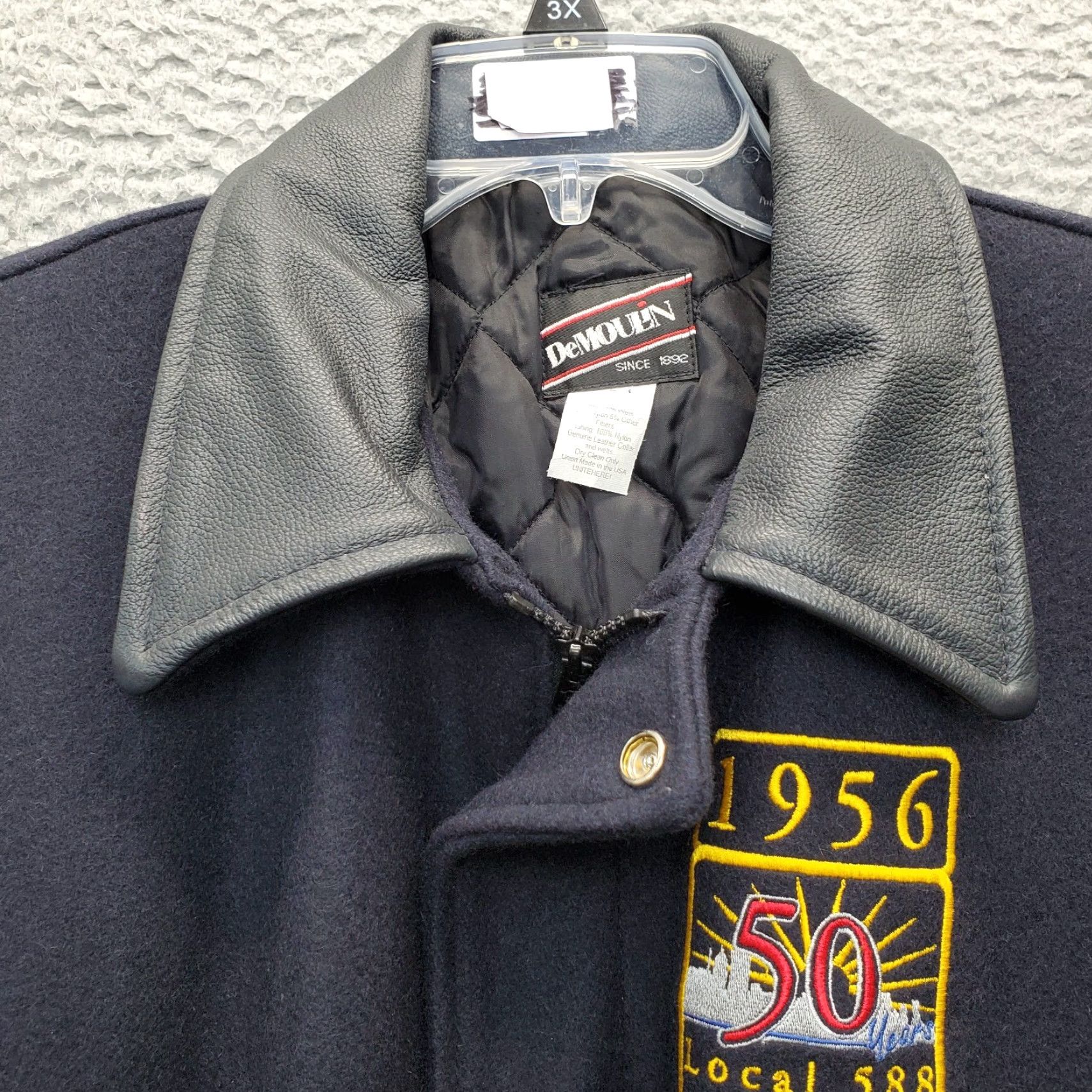Ford VINTAGE DeMoulin UAW Ford Wool Jacket Men’s L Blue Full Zip Size US L / EU 52-54 / 3 - 6 Thumbnail