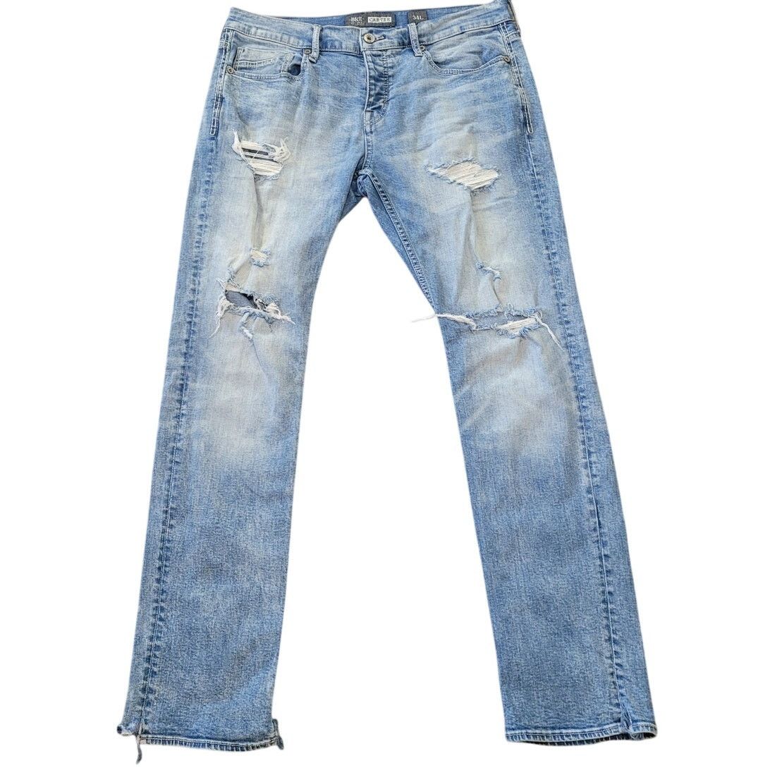 BKE BKE Carter Straight Leg Jeans 34L Distressed Button Fly EUC Size US 36 / EU 52 - 1 Thumbnail