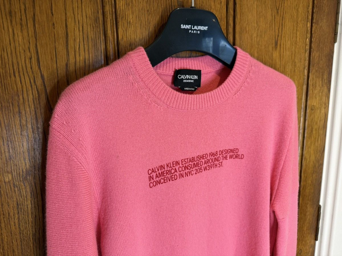 Calvin Klein 205W39NYC SS18 Calvin Klein 205w39nyc Logo pink cashmere sweater raf Size US XS / EU 42 / 0 - 7 Thumbnail