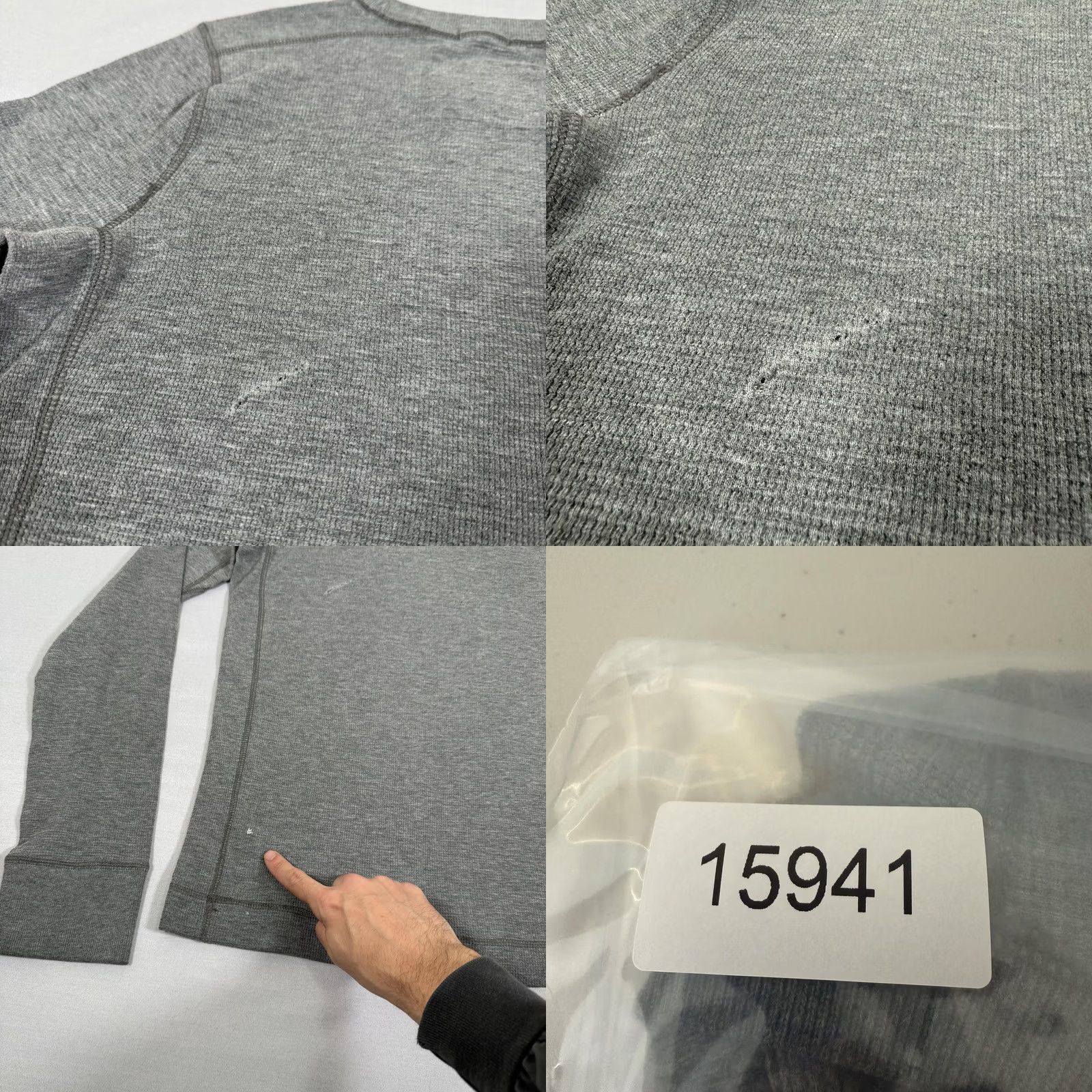 Abercrombie & Fitch Abercrombie & Fitch Shirt Men M Gray Waffle Knit Thermal Slim Fit Crew Neck Embroidered Logo Classic Casual Size US M / EU 48-50 / 2 - 9 Thumbnail