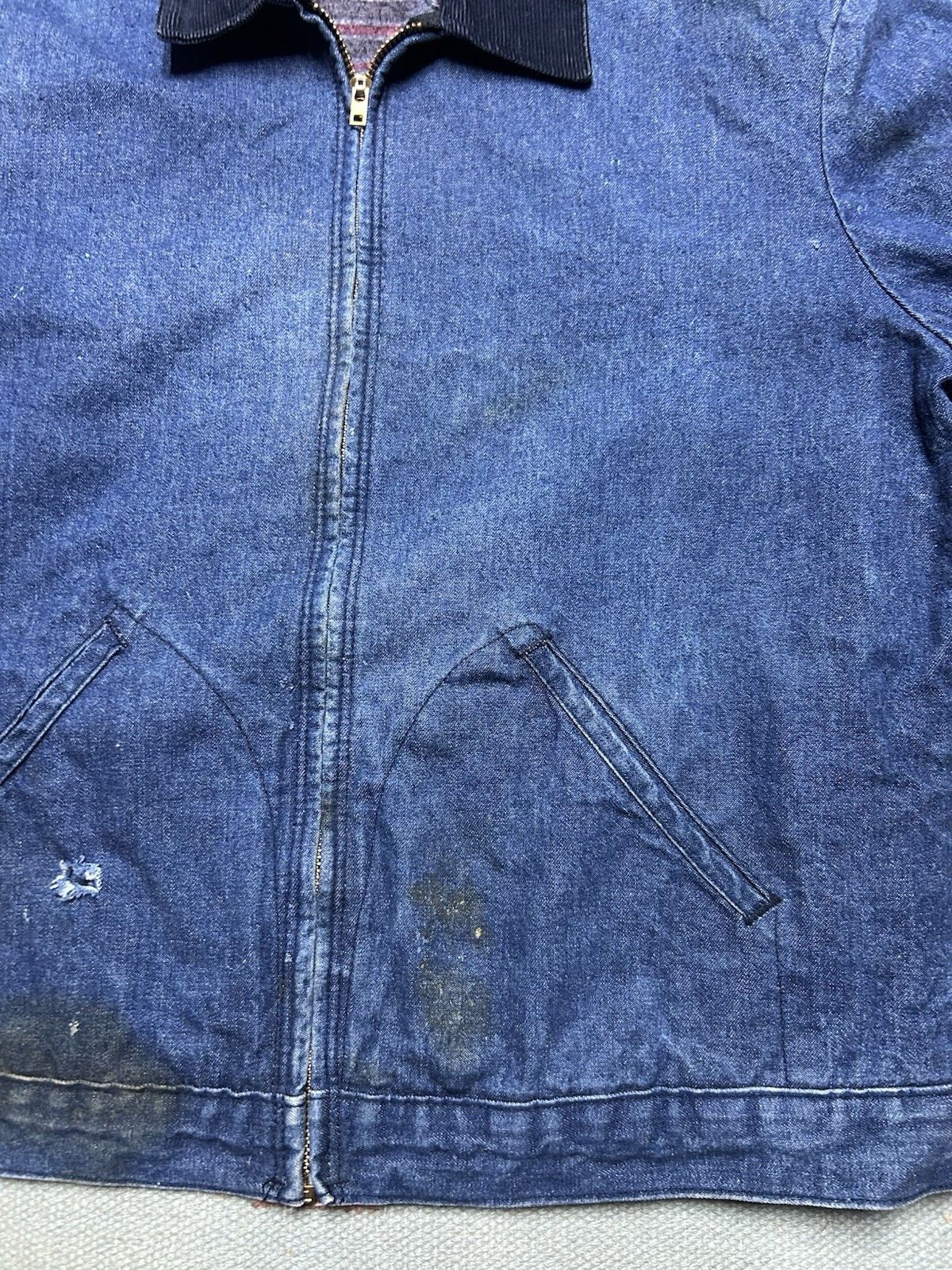 Vintage wrangler Big Ben denim jacket slash pocket distressed 44 L Size US L / EU 52-54 / 3 - 3 Thumbnail