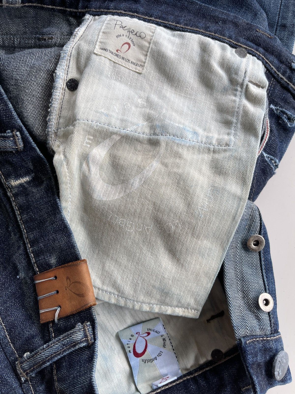 MATiAS Matias Pacheco Hand Tailored Distressed Selvedge Denim Size US 31 - 15 Thumbnail