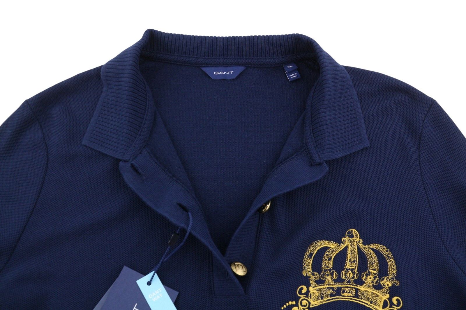 Gant CROWN EMBROIDERED POLO PIQUE XL Evening Blue 88095 Size XL / US 12-14 / IT 48-50 - 4 Thumbnail