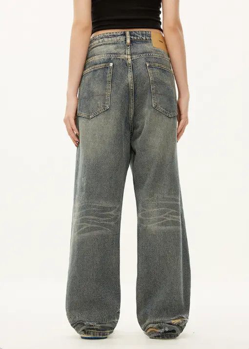 Japanese Brand dou Street men's hiphop straight street ripped beggar jeans Size US 32 / EU 48 - 6 Thumbnail