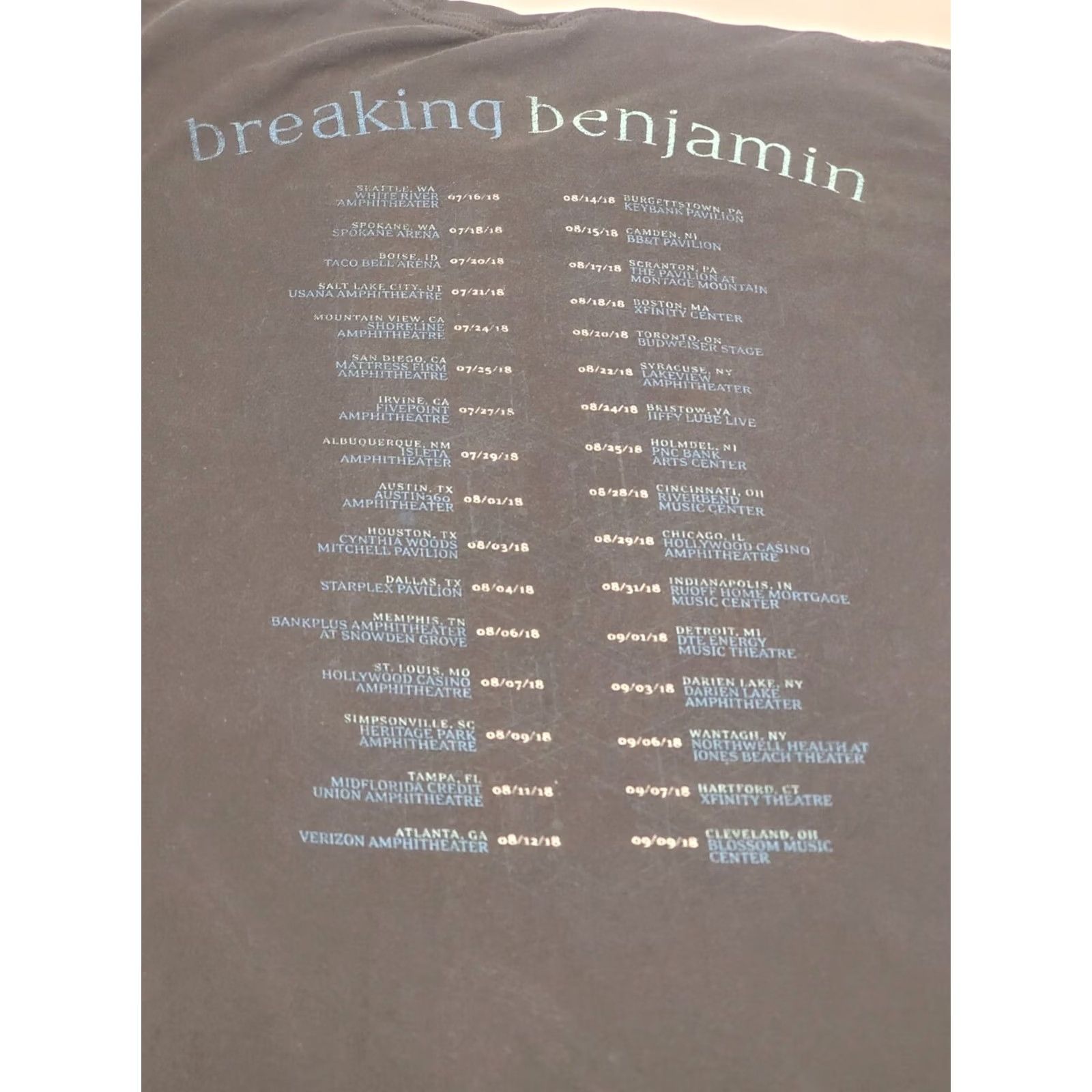 Tultex Breaking Benjamin Official 2018 US Tour Concert Shirt Double Sided Size XL Men Size US XL / EU 56 / 4 - 4 Thumbnail