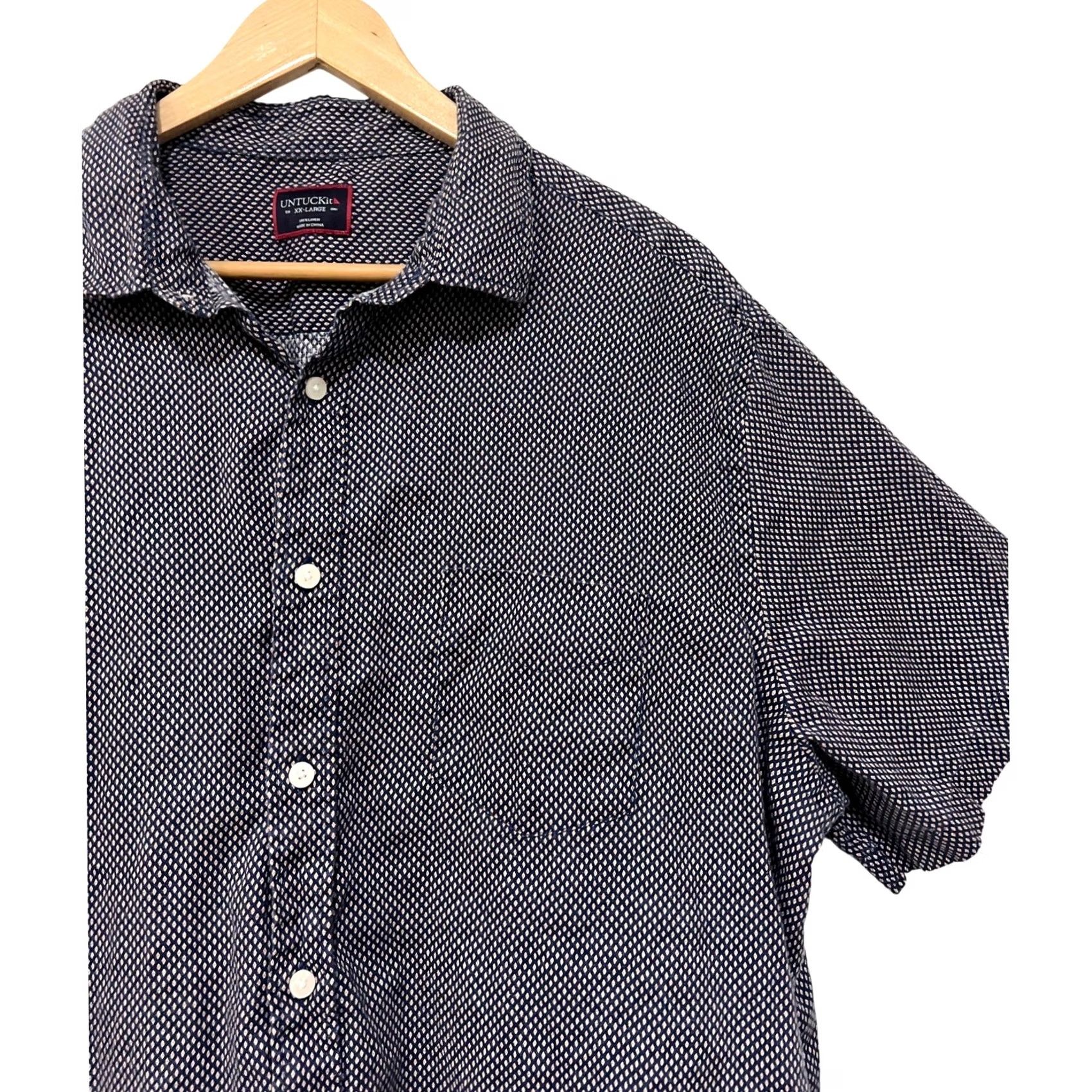 UNTUCKit VINTAGE UnTuckIt Shirt Blue Mens 2XL Linen Button Front Pocket XX-Large Shirt Button-Up Breathable Lightweight Casual Beach Size US XXL / EU 58 / 5 - 2 Thumbnail