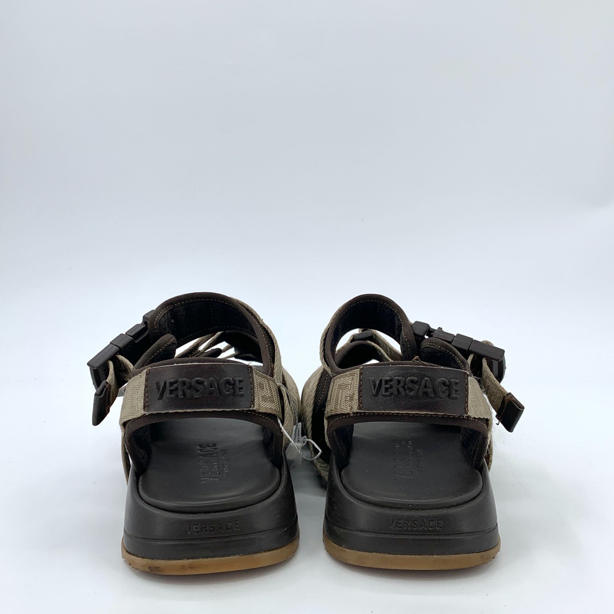 Versace Versace Black & Brown Fabric Velcro Sandals (Size 40) Size US 7 / EU 40 - 5 Thumbnail