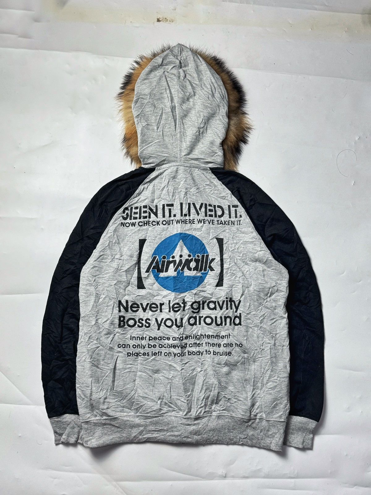 If Six Was Nine × Japanese Brand × Le Grande Bleu (L.G.B.) Fur Hoodie Poem Airwalk Japanese Style Ifsix LGB Size US M / EU 48-50 / 2 - 2 Thumbnail