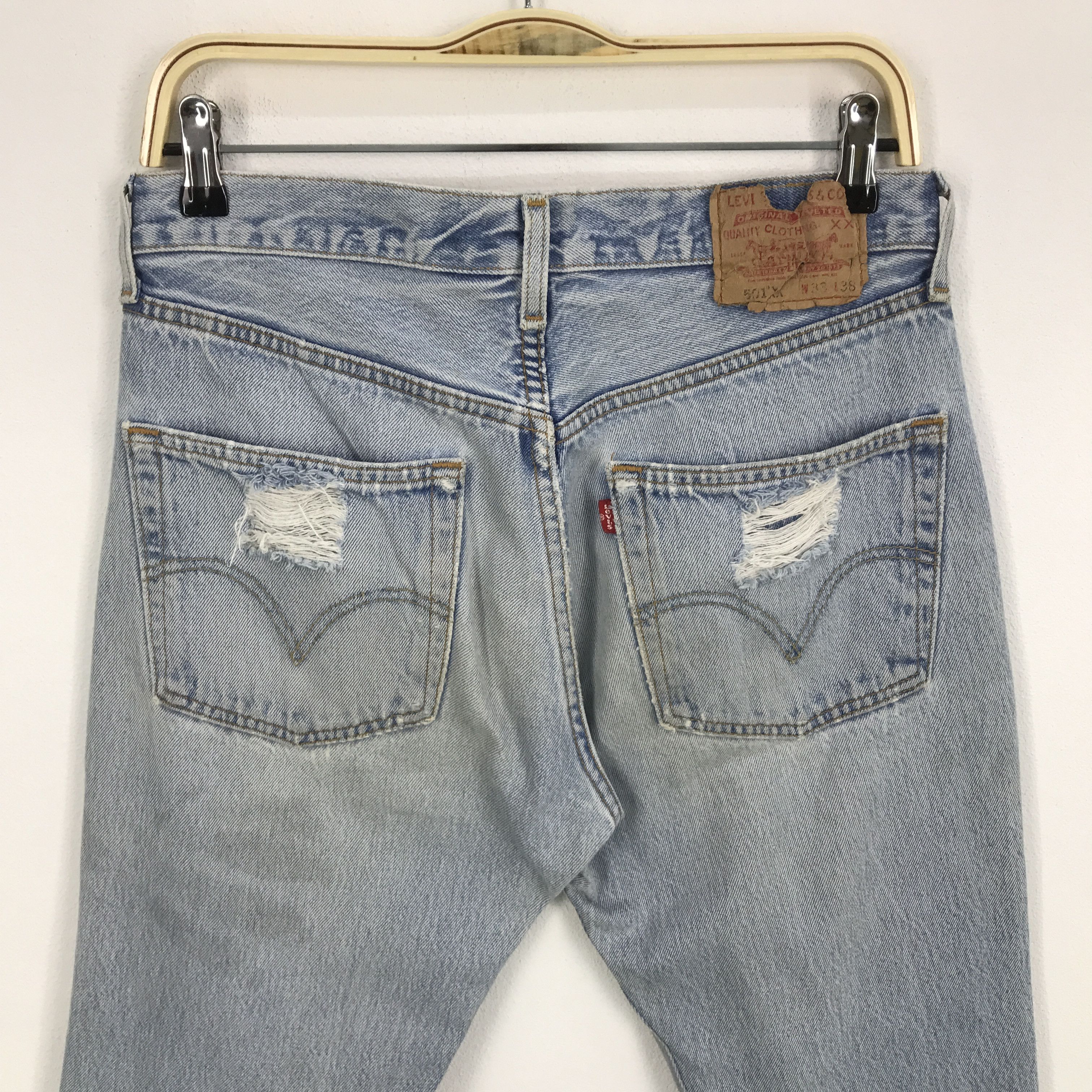 Levi's × Levi's Vintage Clothing Vtg Levi's 501 Ripped distressed Denim jeans pants Size US 31 - 5 Thumbnail