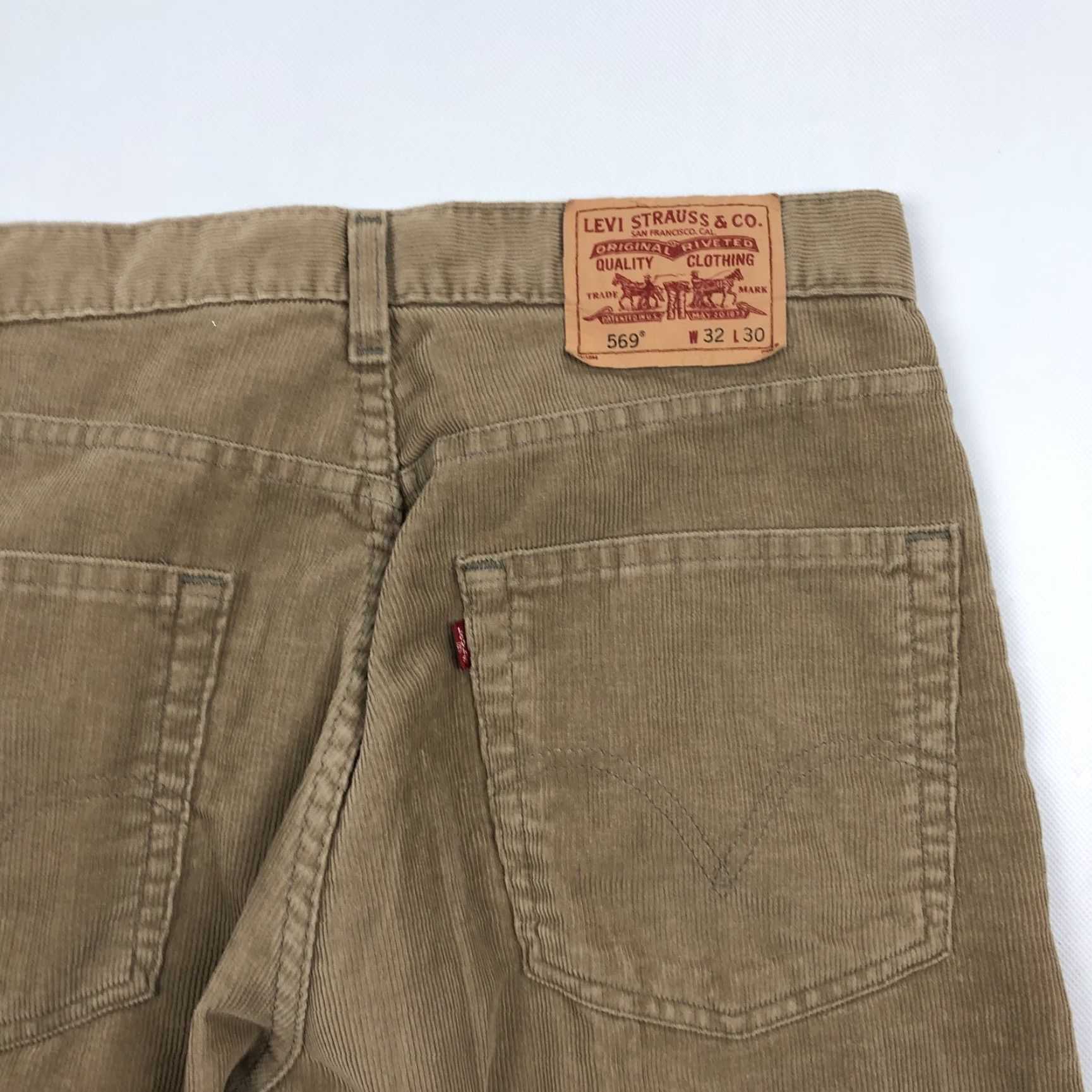 Levi's VINTAGE Levi's 569 Loose Straight Corduroy Pants Men 32x30 Tan Brown Y2K Size US 32 / EU 48 - 3 Thumbnail