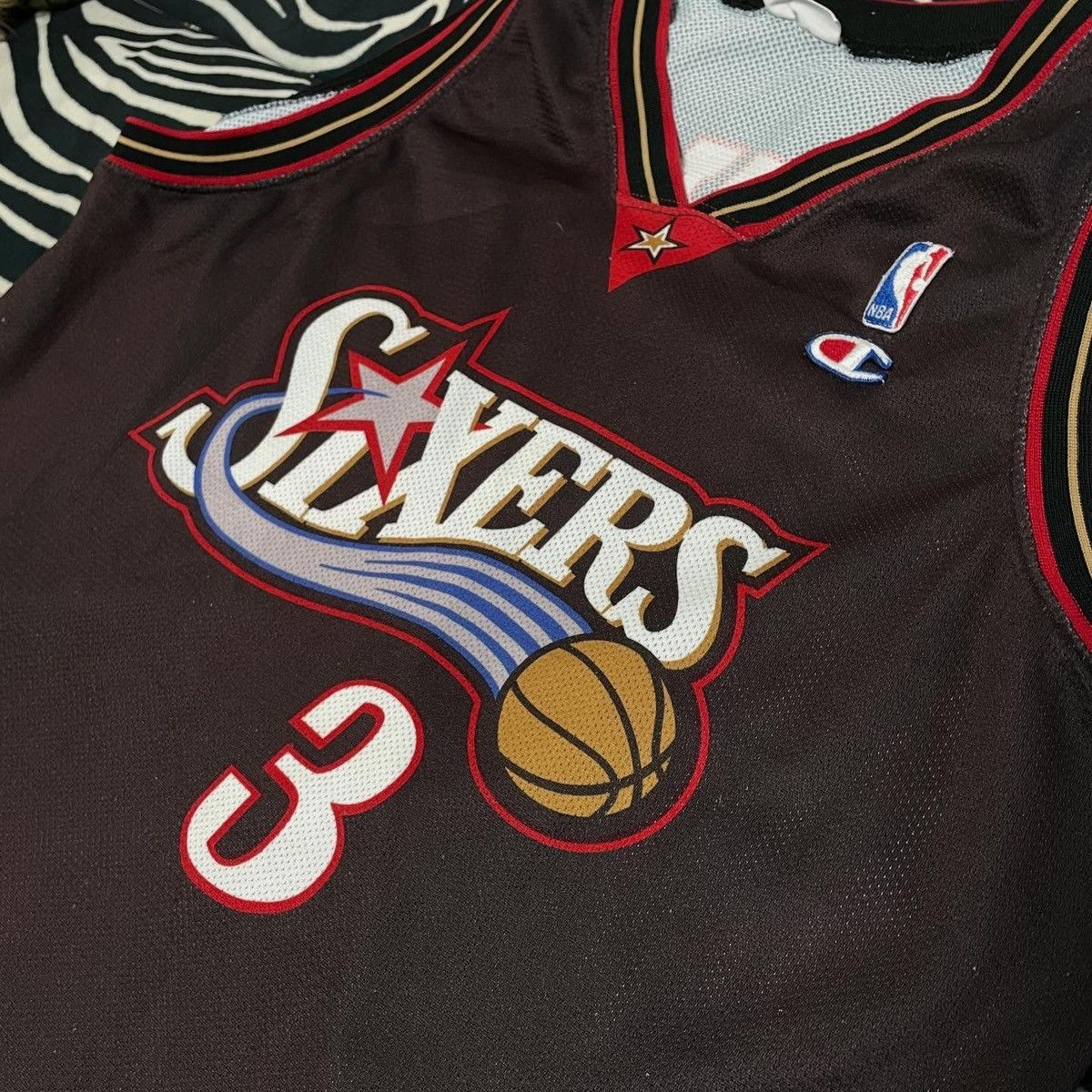 Champion Sixers iverson champion nba jersey vintage very rare Size US XXL / EU 58 / 5 - 3 Thumbnail