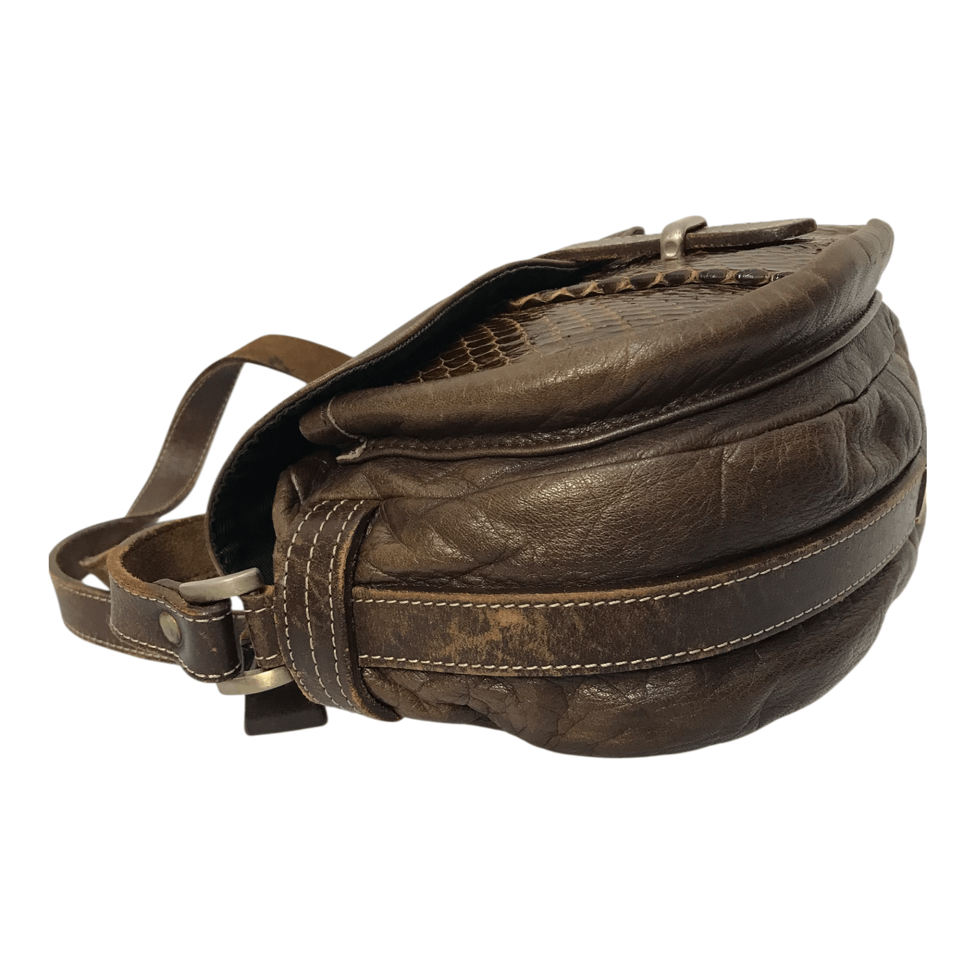 Leather Sazaby’S Studded Leather Snake Skin Sling Bag Size ONE SIZE - 8 Thumbnail