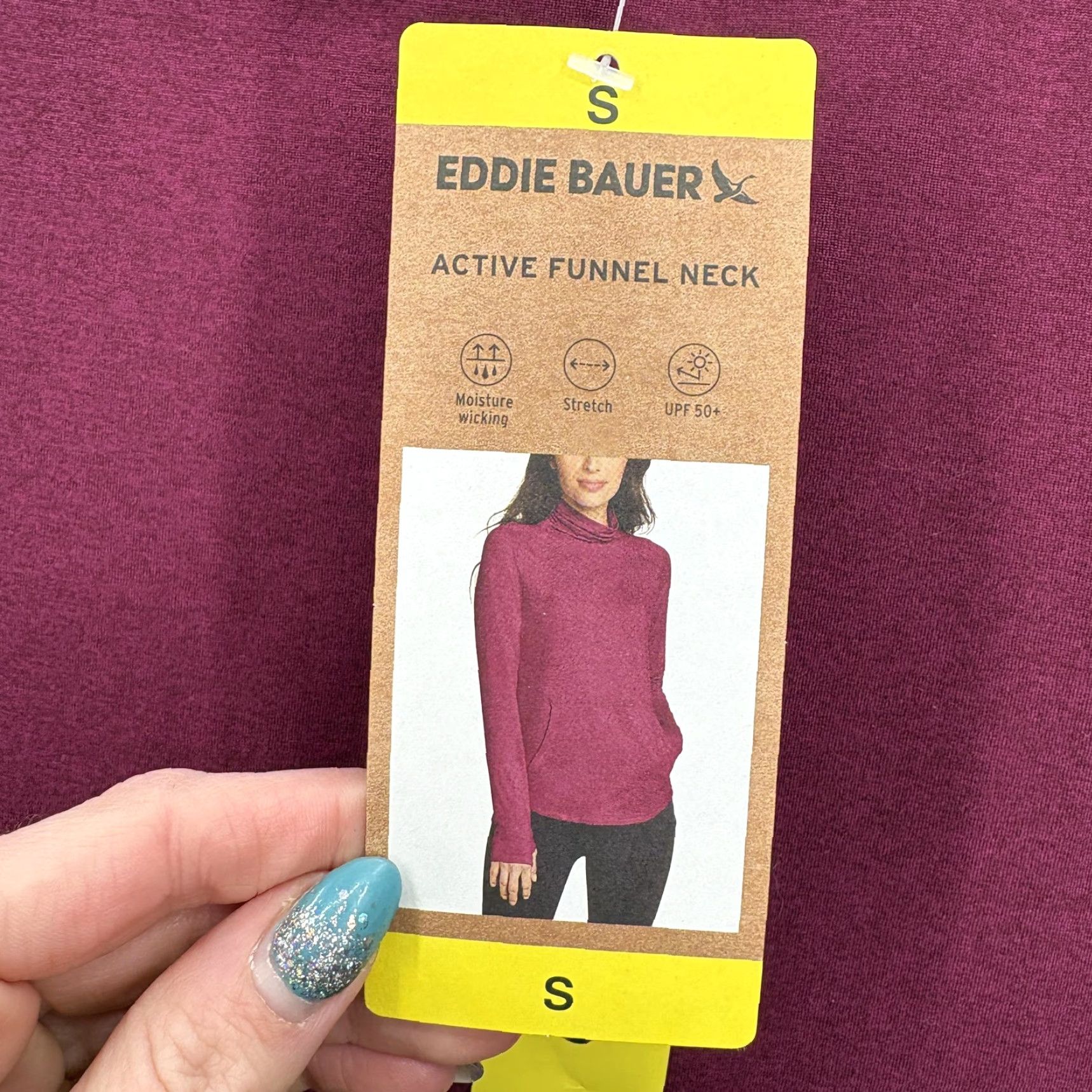 Eddie Bauer Eddie Bauer Active Funnel Neck Pullover Womens Small Purple UPF 50+ Stretch NWT Size S / US 4 / IT 40 - 5 Thumbnail
