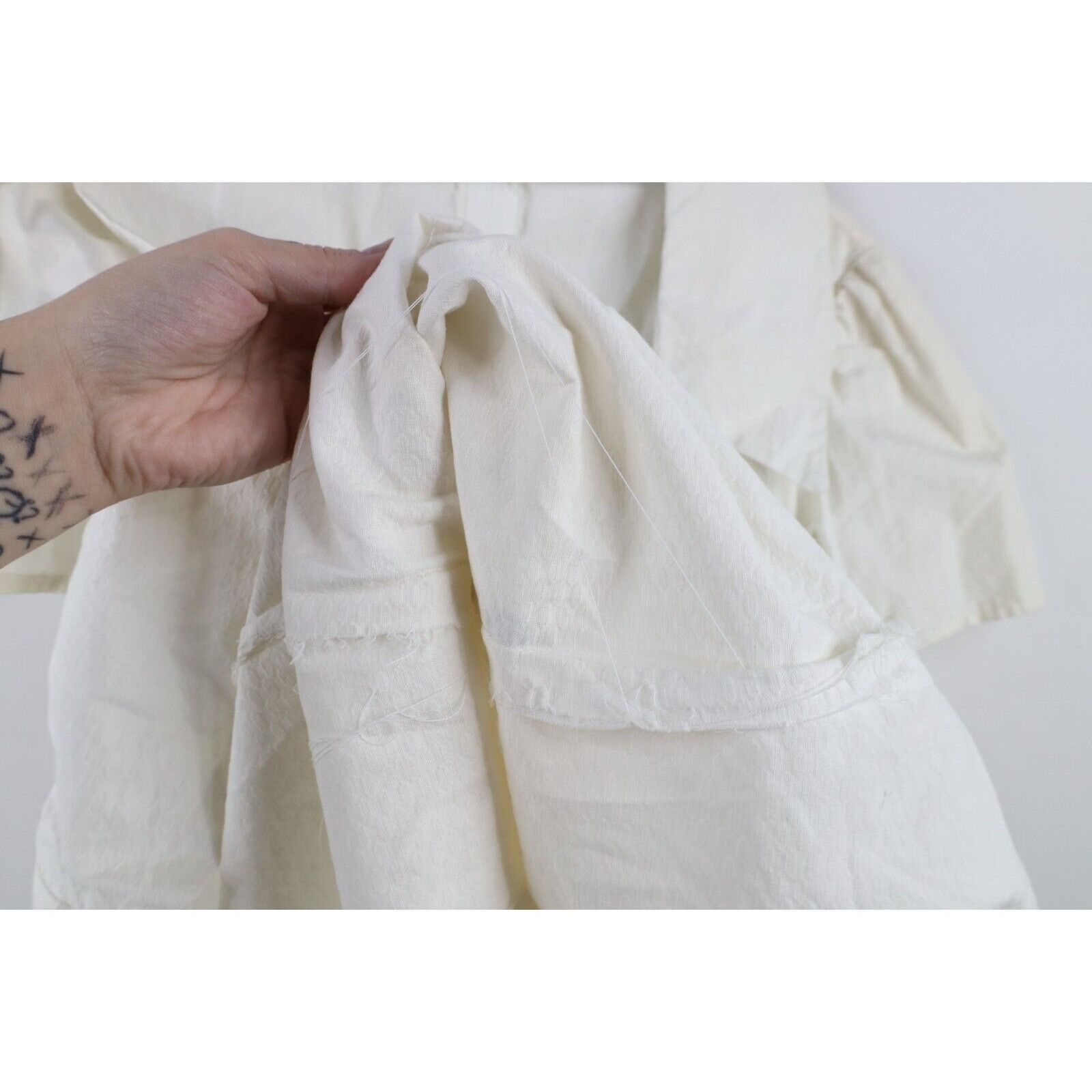 Vintage Vintage 60s 70s Rockabilly Distressed Pique Cotton Dress Size L / US 10 / IT 46 - 9 Thumbnail