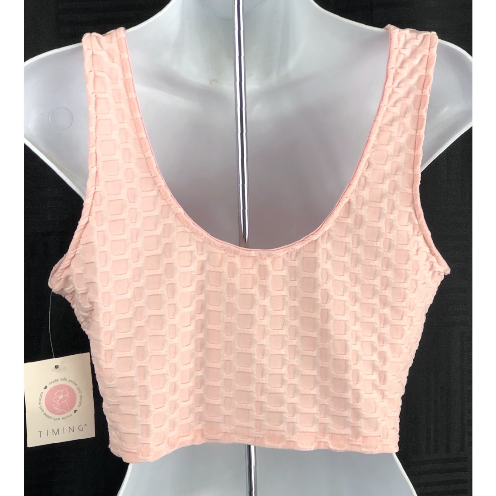 Pinko Timing Tank Top M Pink Square Neck/Back Cropped Sleeveless Bralette 90s Y2K NWT Timing Womens Size M / US 6-8 / IT 42-44 - 3 Thumbnail