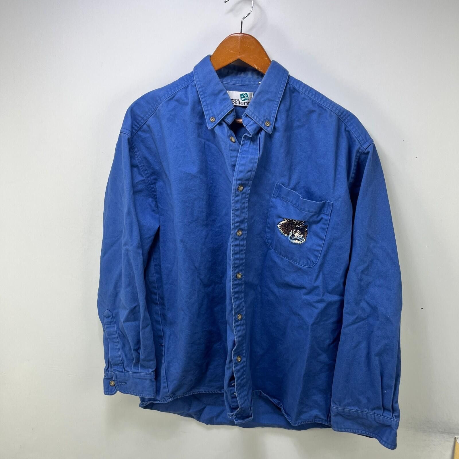 Vintage Vintage 90s Wolf Animal Nature Button Up Shirt Medium Size US M / EU 48-50 / 2 - 4 Thumbnail