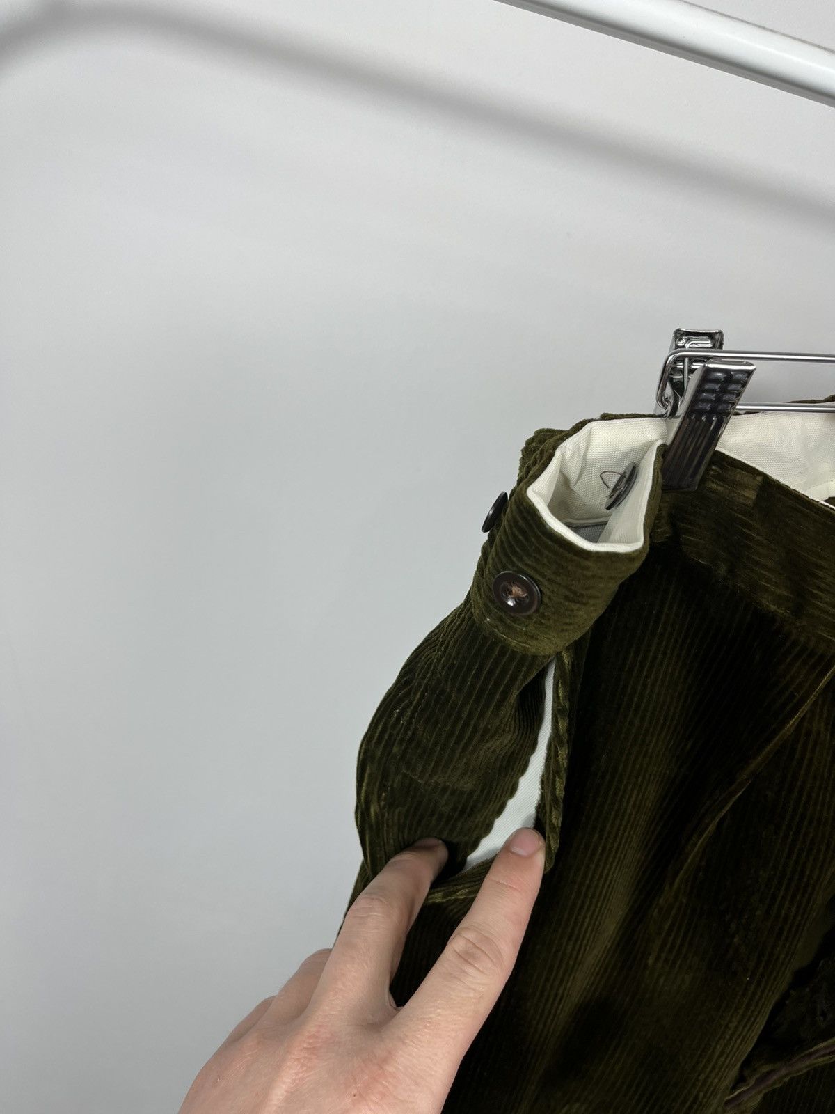 Other Vintage Corduroy Pants Olive Green Low Rise Mens Casual Size US 38 / EU 54 - 9 Thumbnail