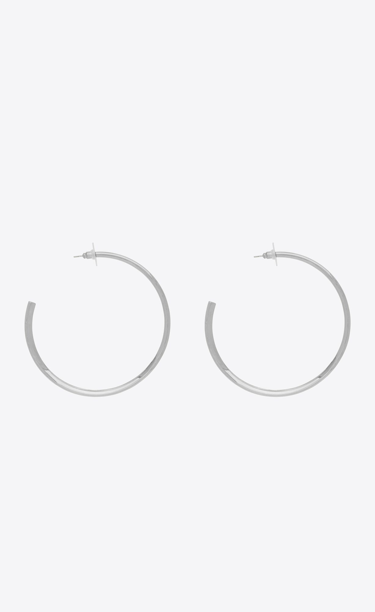 Saint Laurent Paris o1b1hav111124 Size: OS / Heart Hoop Earrings in Silver Size ONE SIZE - 1 Thumbnail