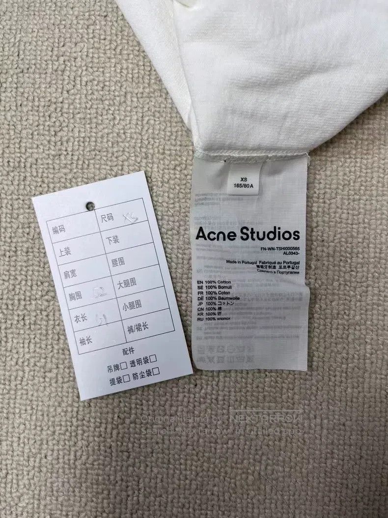 Acne Studios Acne Studios Logo print round-neck long-sleeve T-shirt, wh Size US XS / EU 42 / 0 - 4 Thumbnail