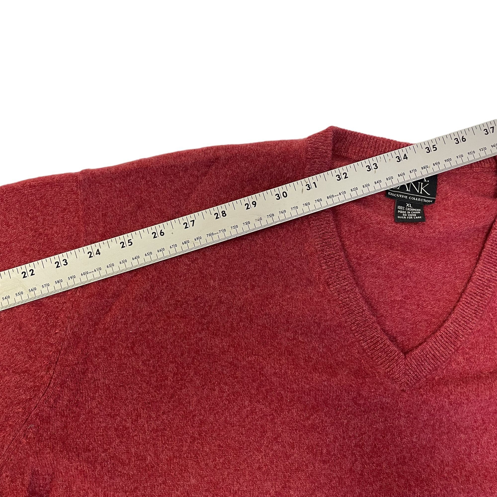 Jos. A. Bank Jos A Bank HEATHER RED V Neck DESIGNER Knit 100% CASHMERE Size US XL / EU 56 / 4 - 5 Thumbnail