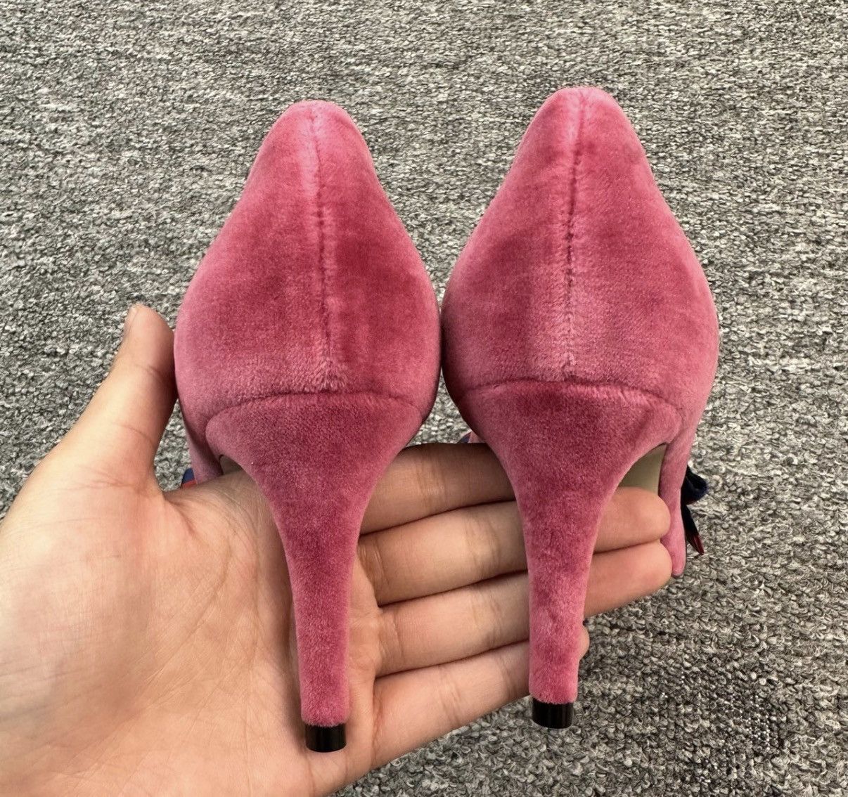 Gucci Gucci Pink Velvet Bow High Heels K12 Size US 6 / IT 36 - 6 Thumbnail