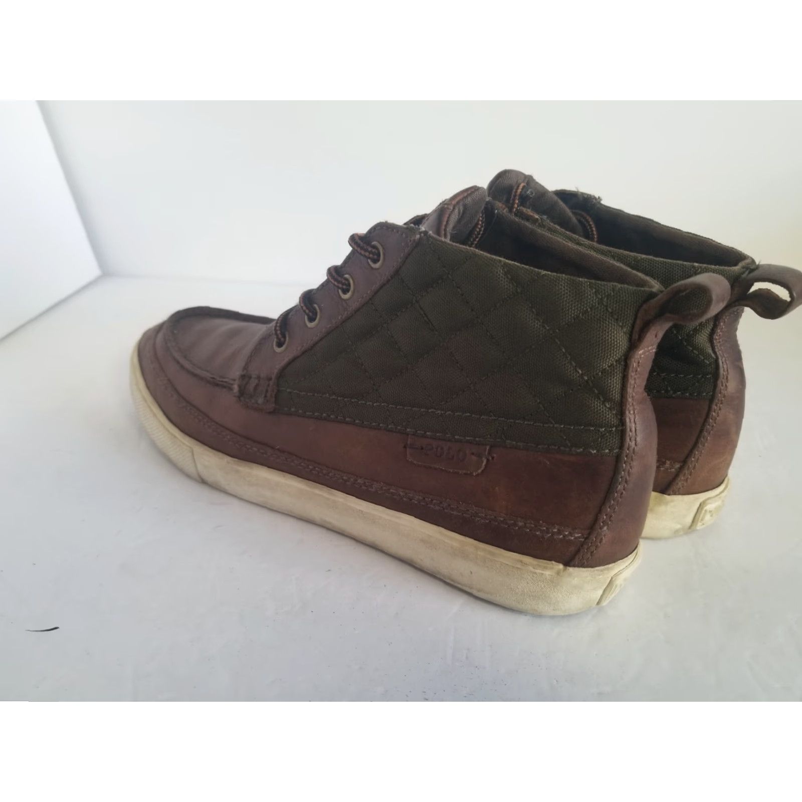 Polo Ralph Lauren Polo Ralph Lauren Tomas Leather Deck Shoes Chukkas Brown Mens 8.5 D Boat Shoe Casual Leather Lining Insole Outsole Vintage No Size US M / EU 48-50 / 2 - 4 Thumbnail
