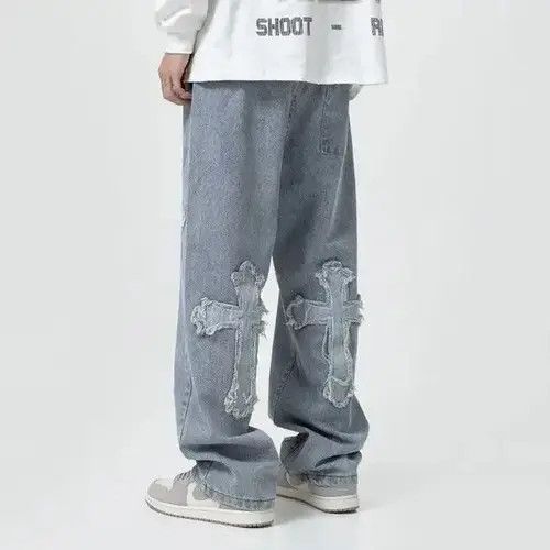 Japanese Brand Streetwear Hip Hop Low Rise Baggy Jeans Size US 35 - 2 Thumbnail