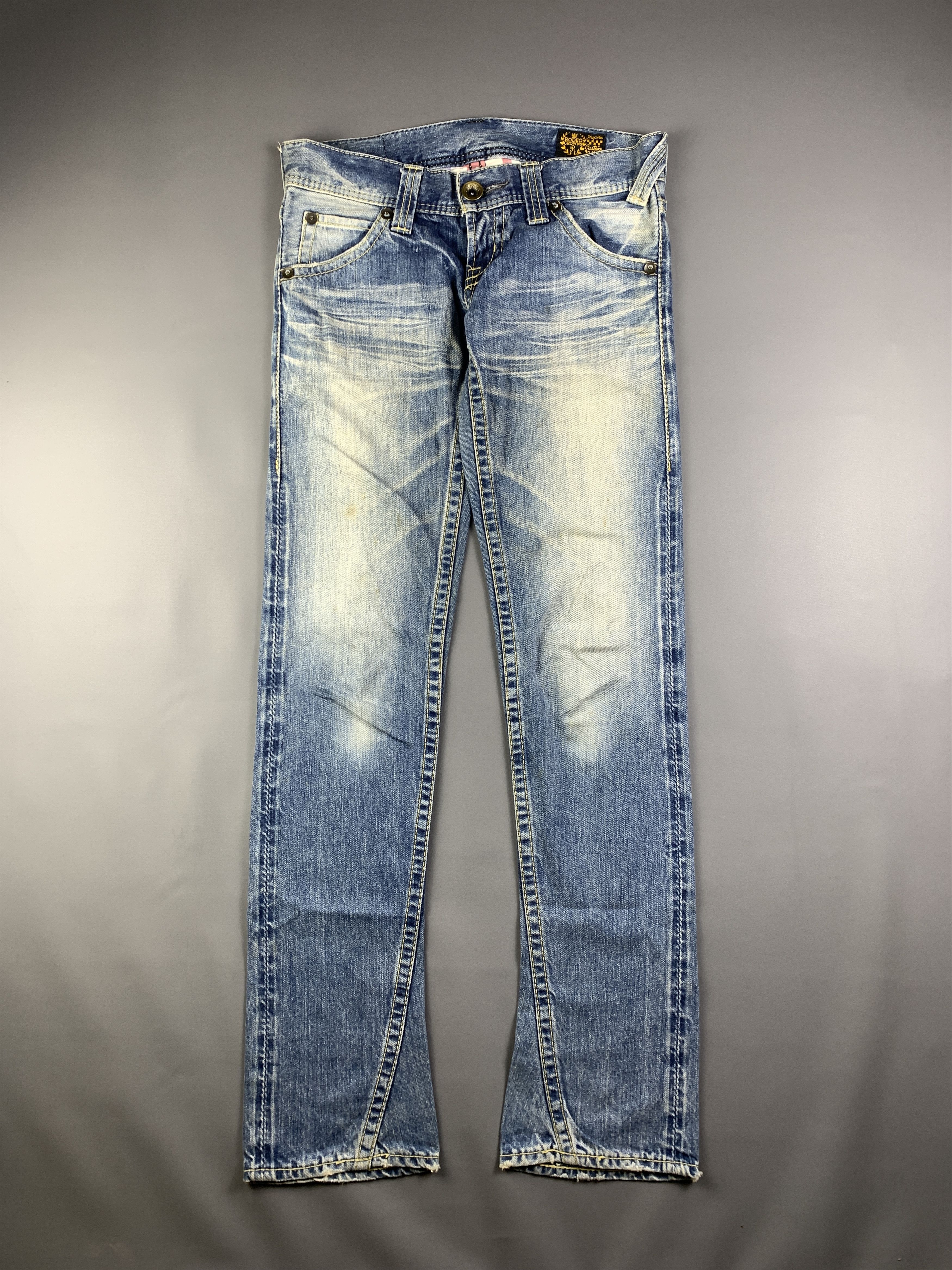 Japanese Brand Rodeo Crowns Washed Blue Lowrise Engineered Jeans (31) Size 31" - 1 Thumbnail