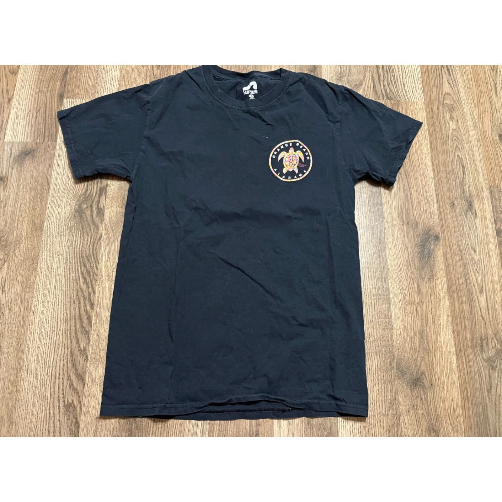 Vintage Surf Style Shirt Women's Small Black Orange Beach Alabama Beach Casual T-Shirt Size S / US 4 / IT 40 - 2 Thumbnail